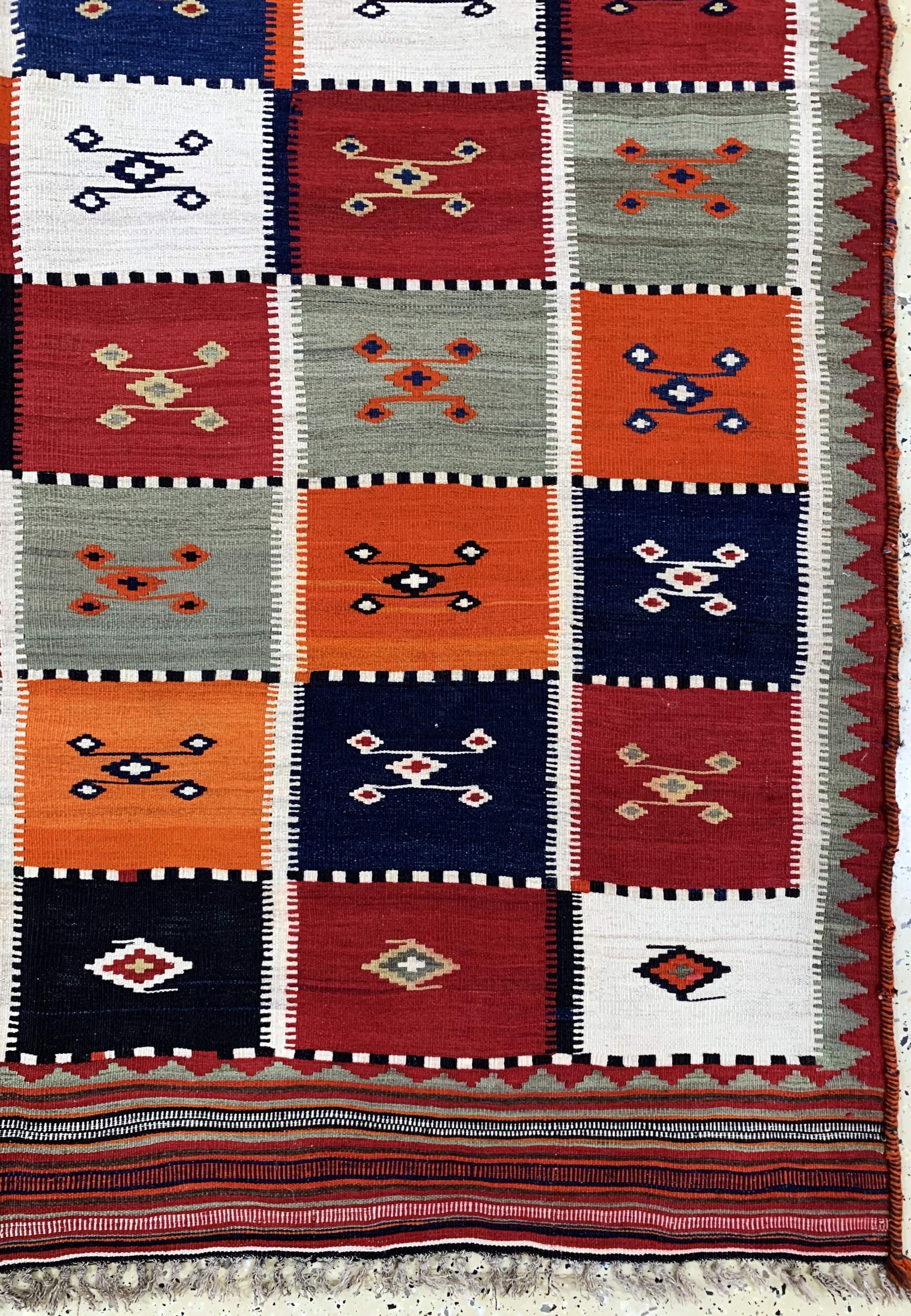 Detail a: Ghaschgai Kelim antik, Persien, um 1900, Wolle auf Wolle, ca. 265 x 178 cm, EHZ: 2