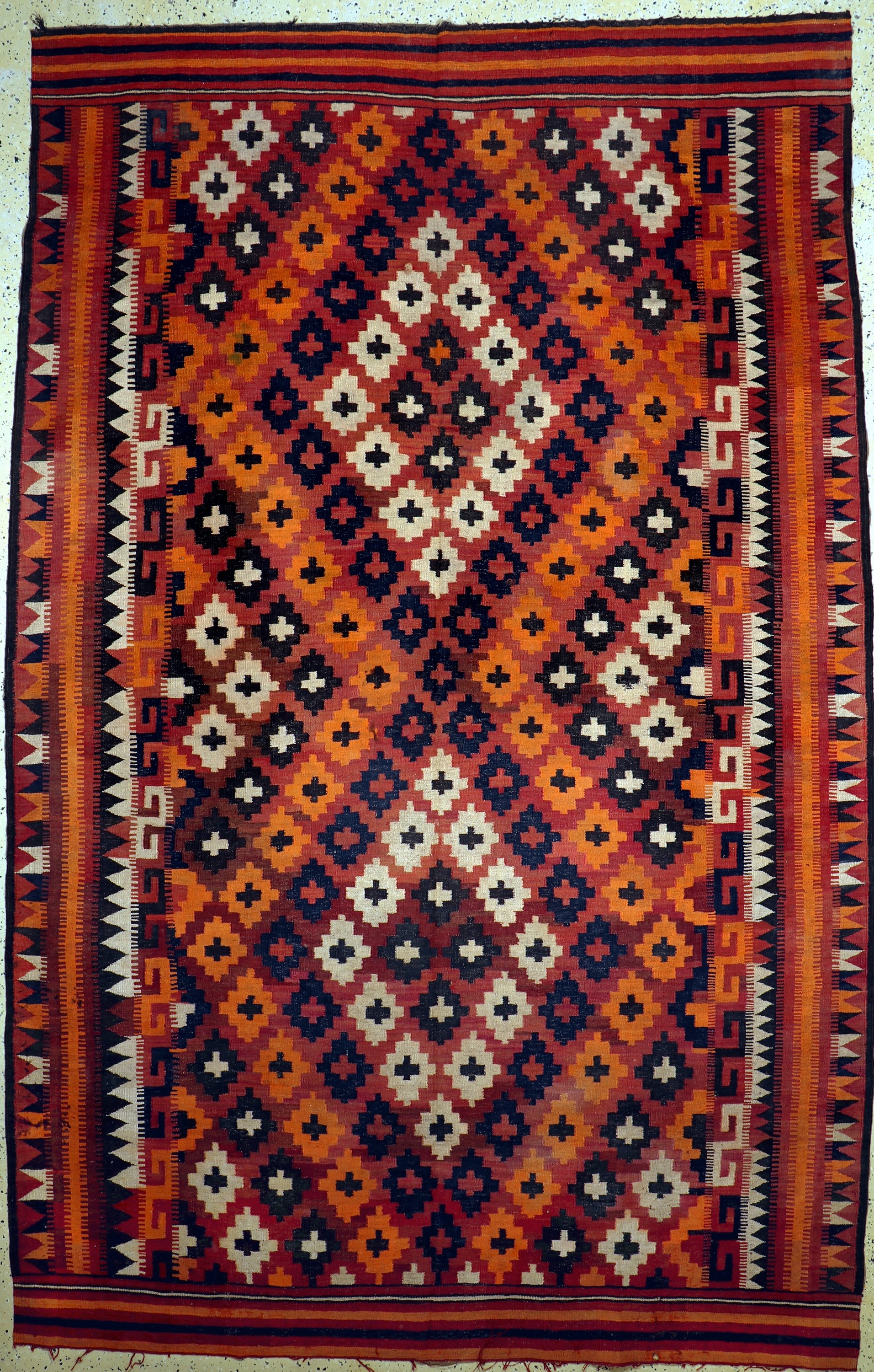 Maymaneh Kelim, Afghanistan, Mitte 20.Jhd, Wolle auf Wolle, ca. 336 x 218 cm, EHZ: 3