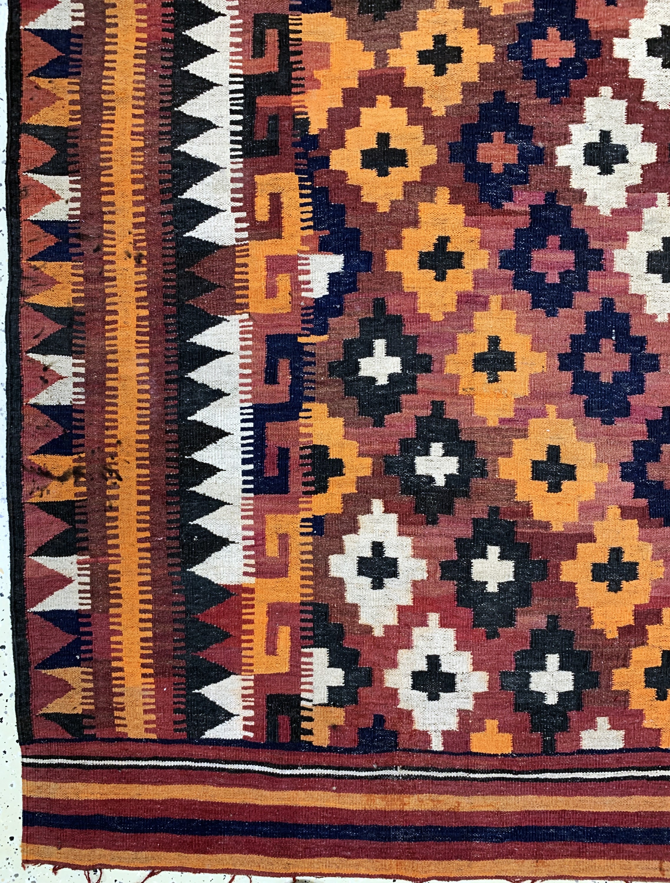 Detail b: Maymaneh Kelim, Afghanistan, Mitte 20.Jhd, Wolle auf Wolle, ca. 336 x 218 cm, EHZ: 3