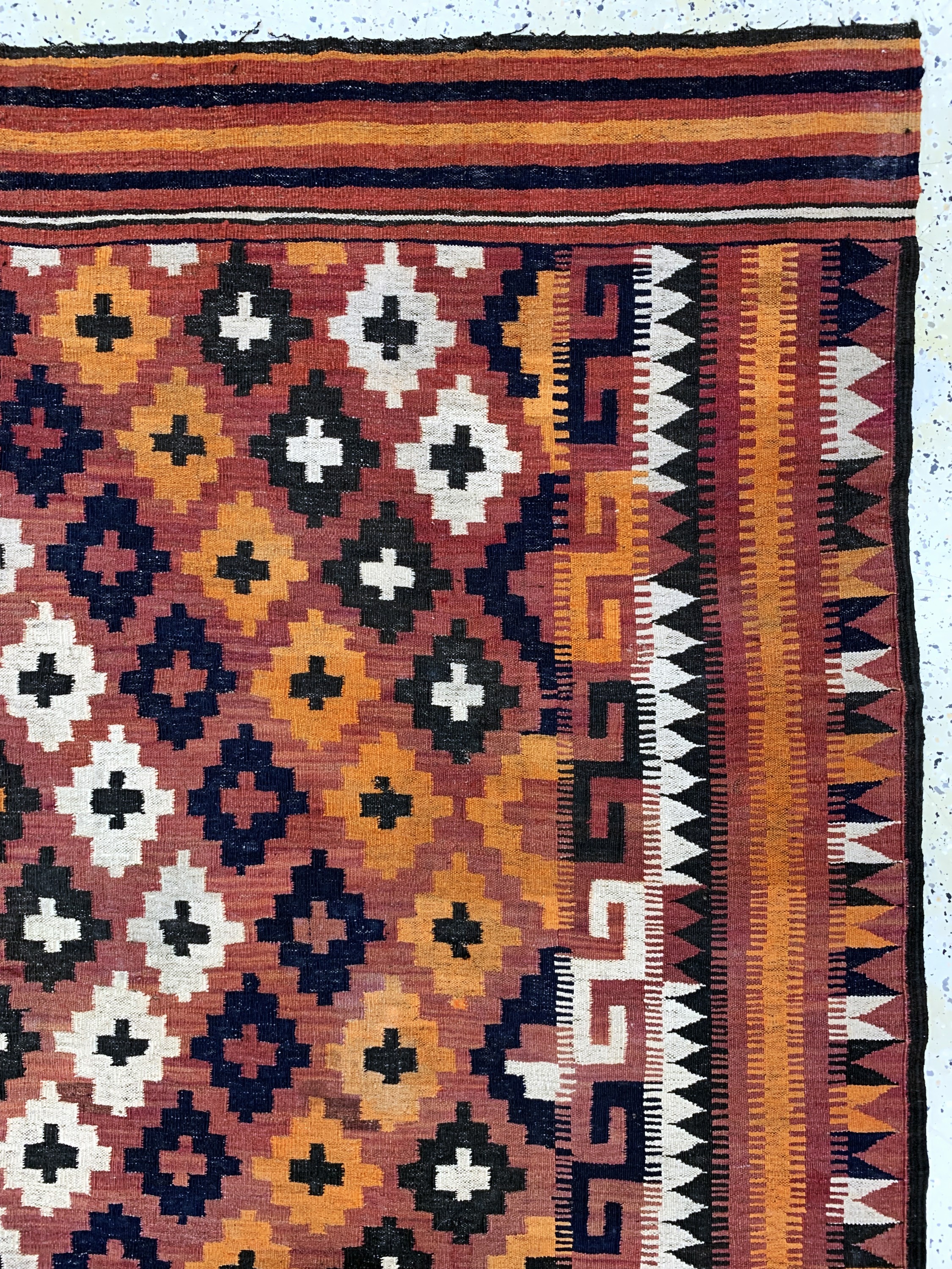 Detail d: Maymaneh Kelim, Afghanistan, Mitte 20.Jhd, Wolle auf Wolle, ca. 336 x 218 cm, EHZ: 3