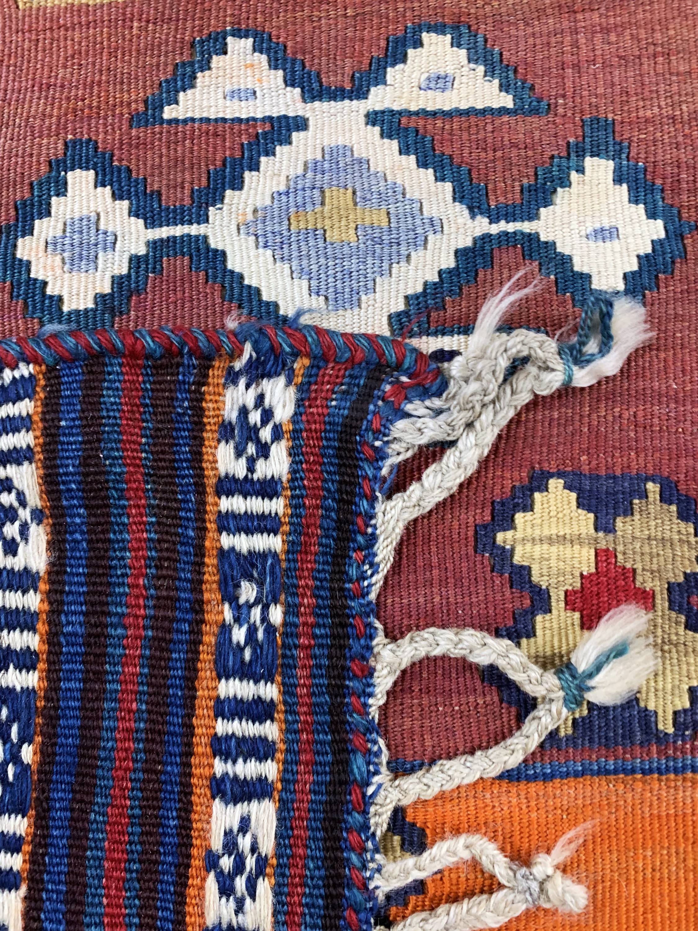 Detail e: Ghaschgai Kelim antik, Persien, um 1900, Wolle auf Wolle, ca. 334 x 131 cm, EHZ: 1-2