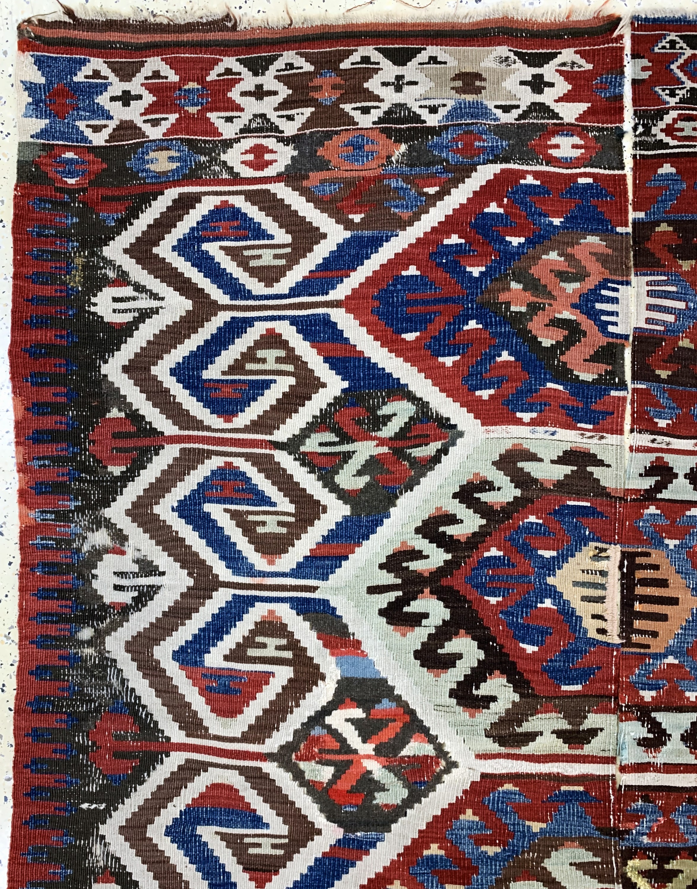 Detail d: Karaman Kelim antik, Türkei, 19.Jhd, Wolle auf Wolle, ca. 320 x 183 cm, EHZ: 3(2 getrennte Bahnen)