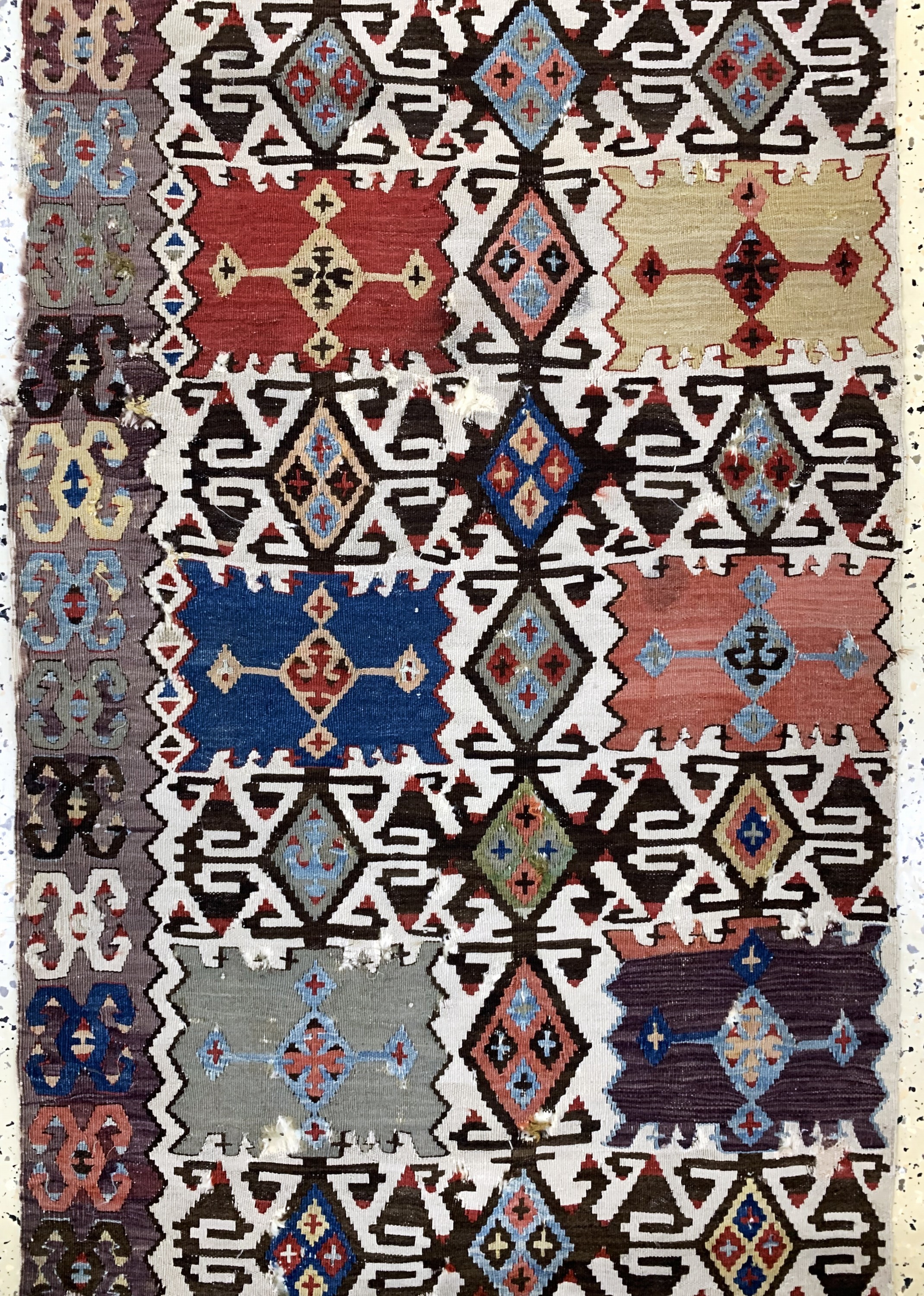 Detail c: Konya Kelim antik, Türkei, 19.Jhd, Wolle auf Wolle, ca. 407 x 77 cm, EHZ: 4