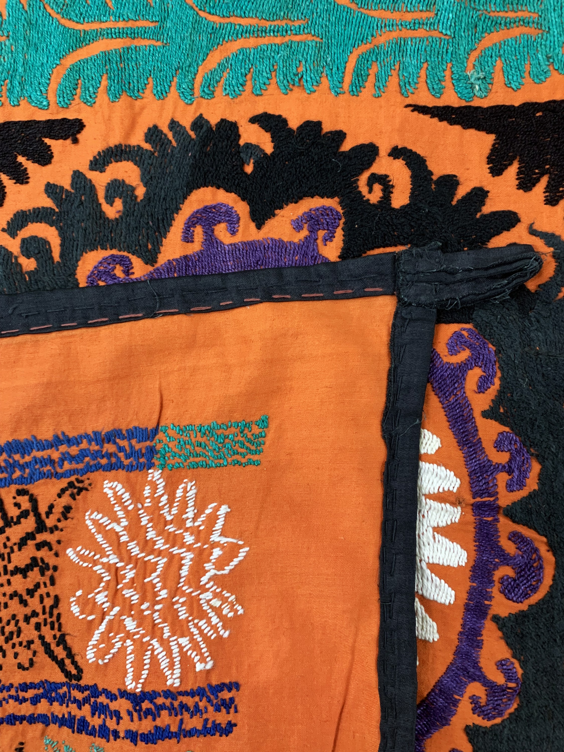 Detail e: "Susani"alt, Uzbekistan, Anfang 20.Jhd, Baumwollstickerei, ca. 185 x 148 cm, EHZ: 2