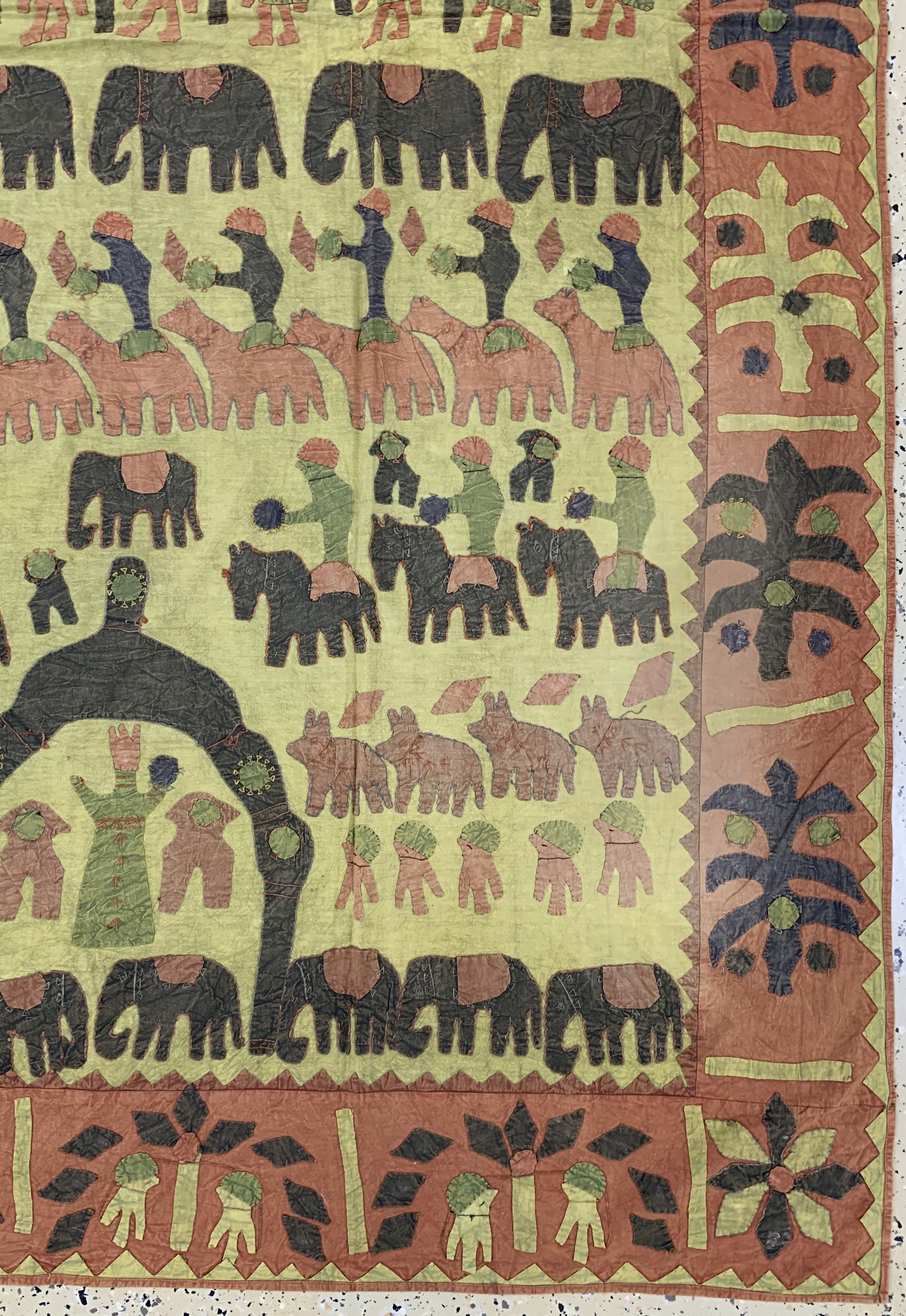Detail a: "Patchwork"alt, Indian, Mitte 20.Jhd, Baumwolle, ca. 261 x 218 cm, EHZ: 2