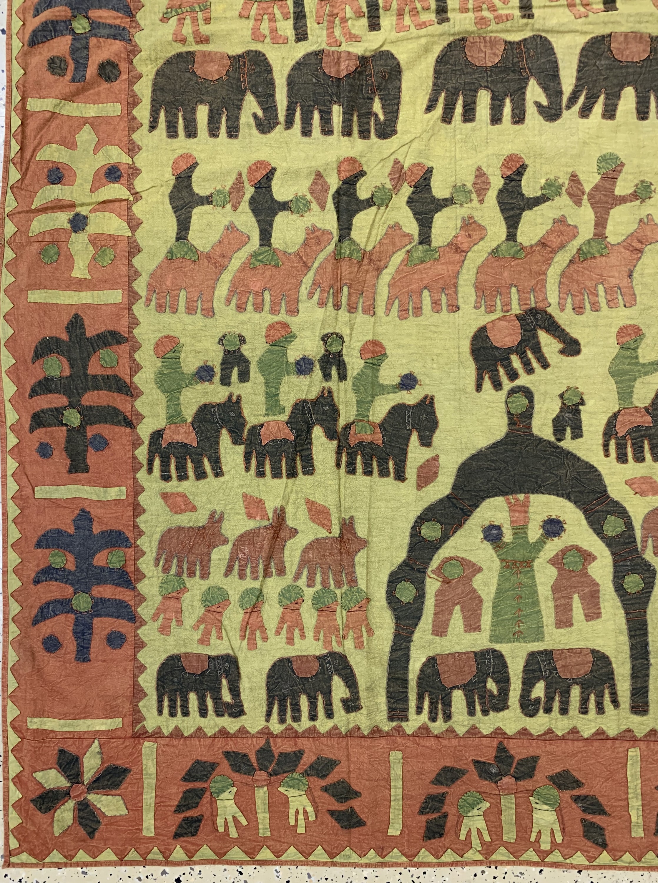 Detail b: "Patchwork"alt, Indian, Mitte 20.Jhd, Baumwolle, ca. 261 x 218 cm, EHZ: 2