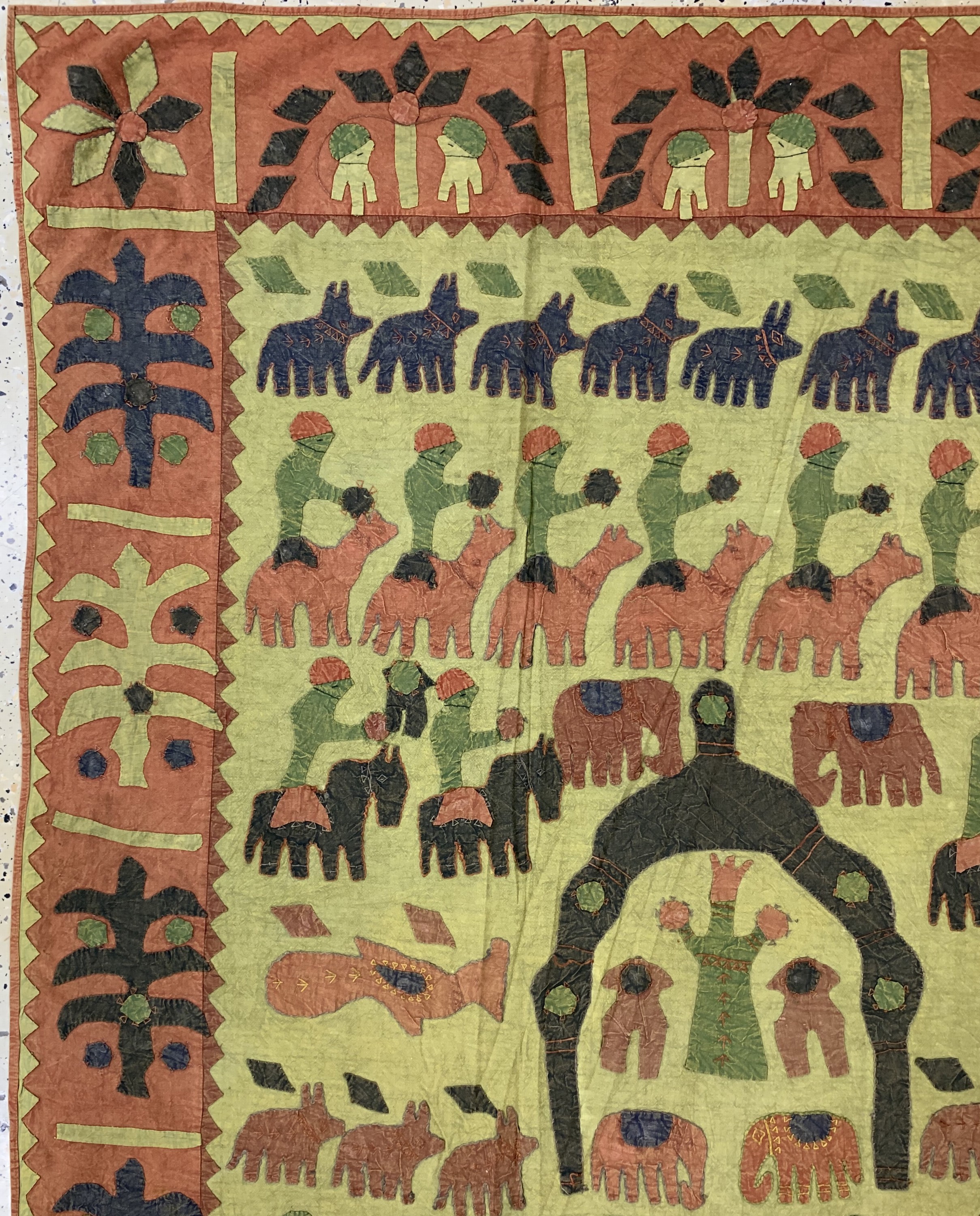 Detail d: "Patchwork"alt, Indian, Mitte 20.Jhd, Baumwolle, ca. 261 x 218 cm, EHZ: 2