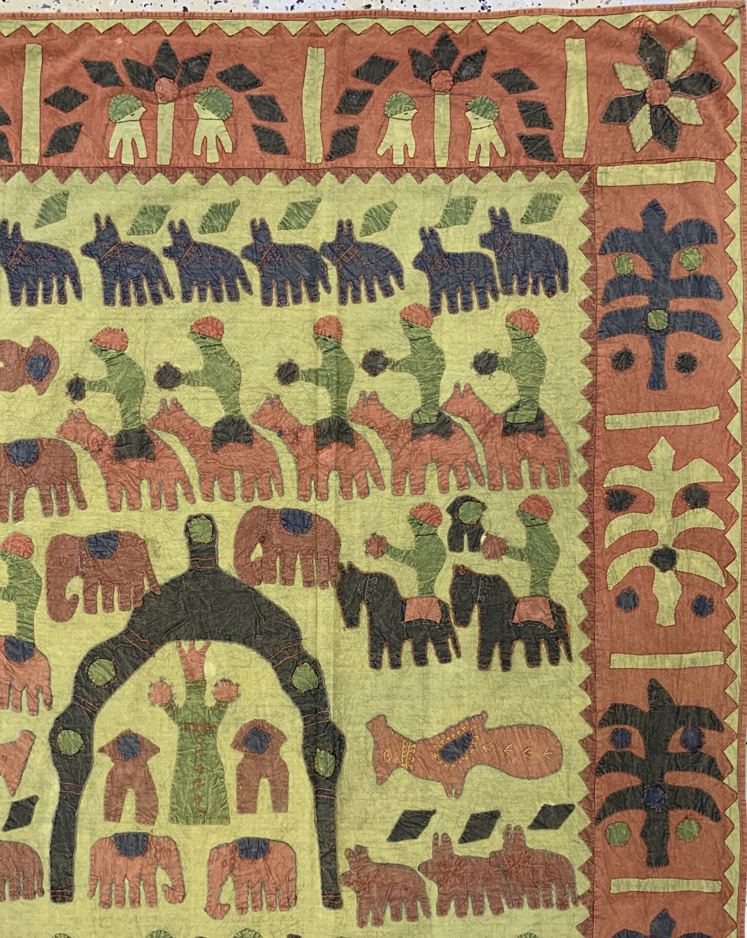 Detail e: "Patchwork"alt, Indian, Mitte 20.Jhd, Baumwolle, ca. 261 x 218 cm, EHZ: 2