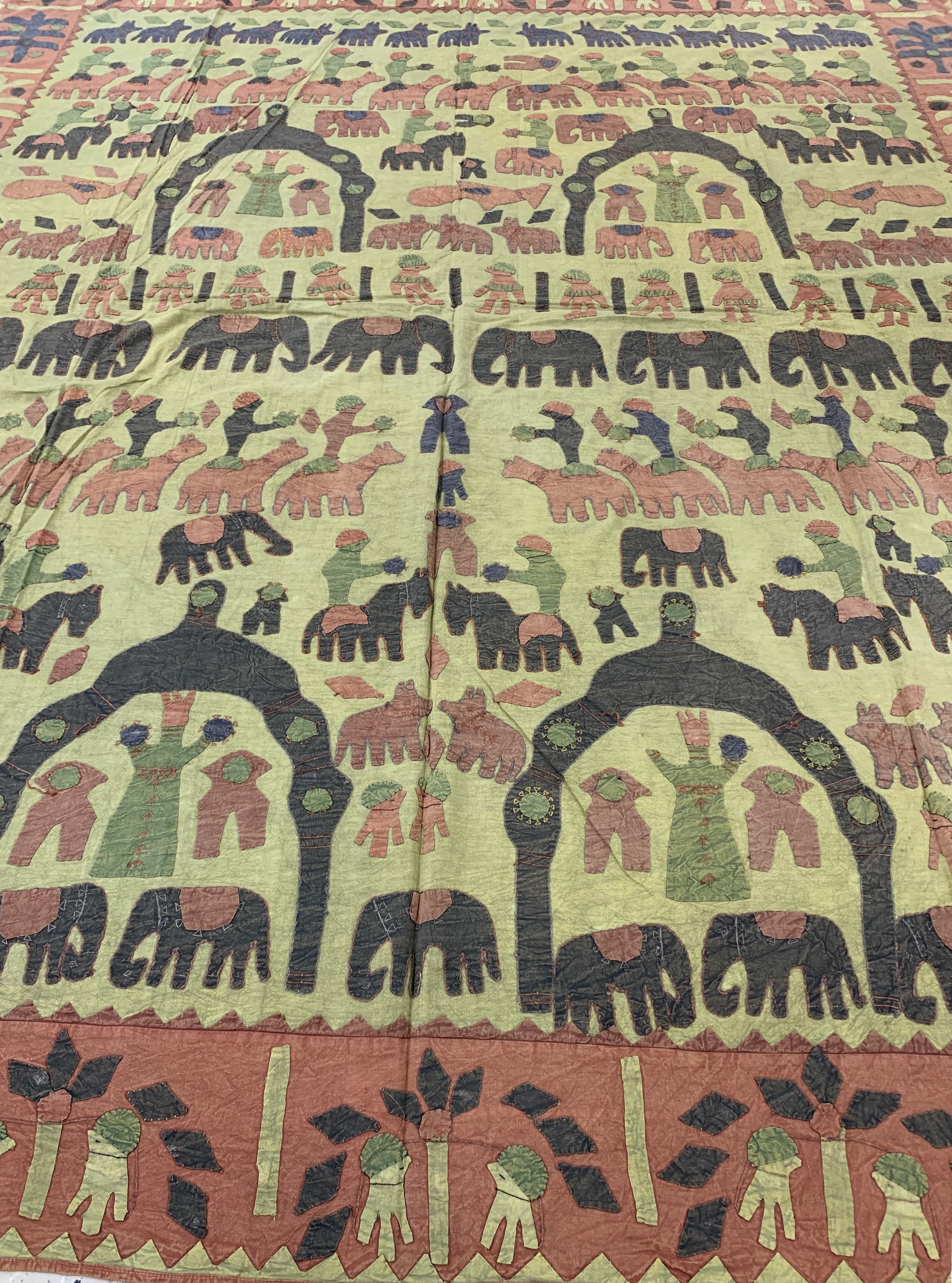 Detail f: "Patchwork"alt, Indian, Mitte 20.Jhd, Baumwolle, ca. 261 x 218 cm, EHZ: 2