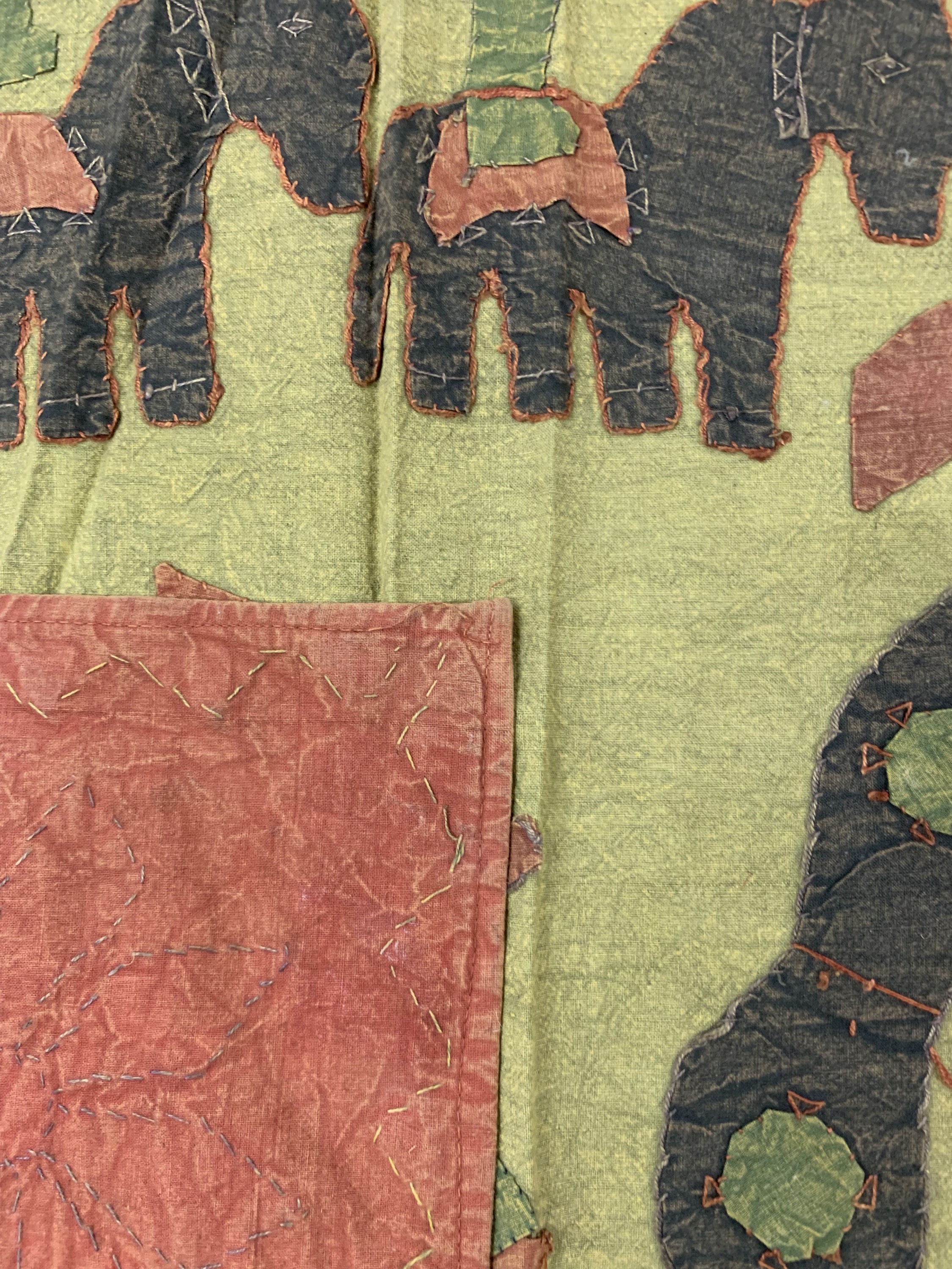Detail g: "Patchwork"alt, Indian, Mitte 20.Jhd, Baumwolle, ca. 261 x 218 cm, EHZ: 2