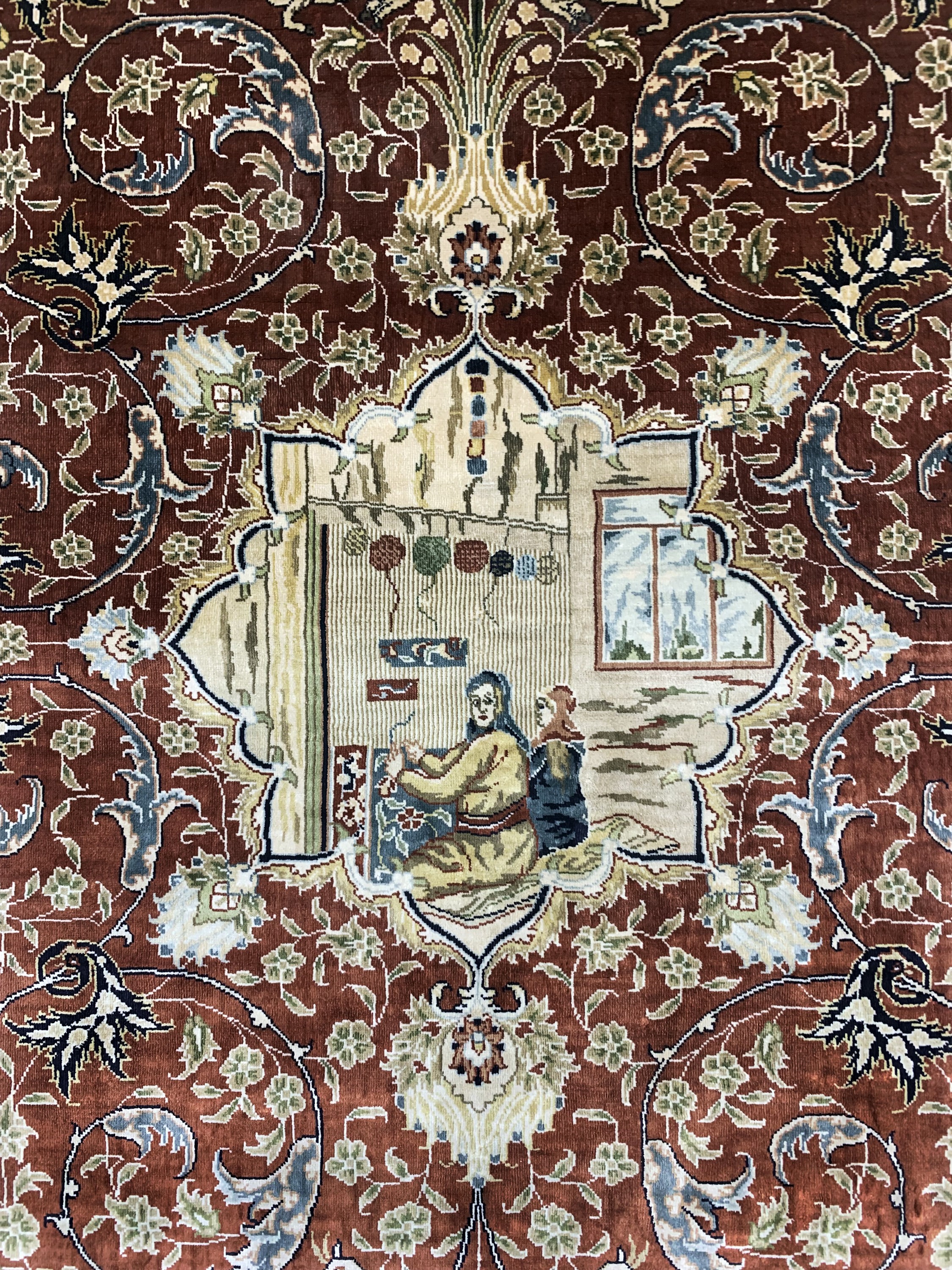 Detail c: Hereke Seide fein, China, Ende 20.Jhd, reine Naturseide, ca. 123 x 80 cm, ca. 1,0 Mio. Kn/qm, EHZ: 1-2