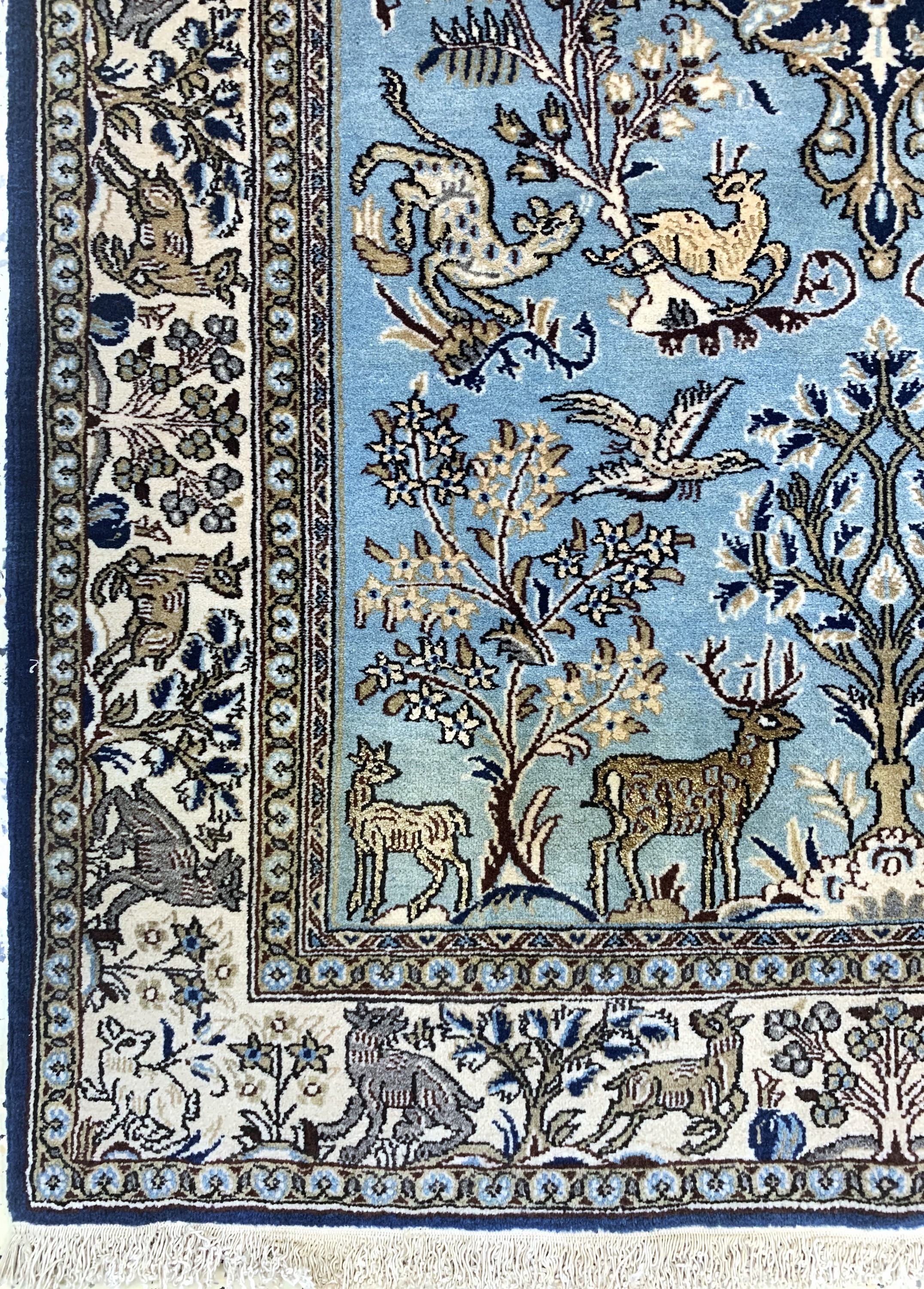Detail b: Ghom alt, Persien, Mitte 20.Jhd, Wolle mit Seide, ca. 160 x 106 cm, Reinigungsbedürftig, EHZ: 2