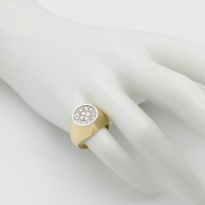 26862168a - Ring mit Brillanten, GG 750/000, Brill. in rhod. Fassung ca. 0.45 ct Weiß/vs, RW ...