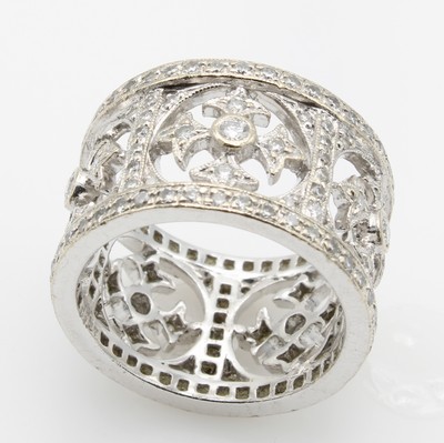 Image Breiter Ring mit Diamanten, WG 750/000, 155 Diam. zus. ca. 1.55 ct feines ...