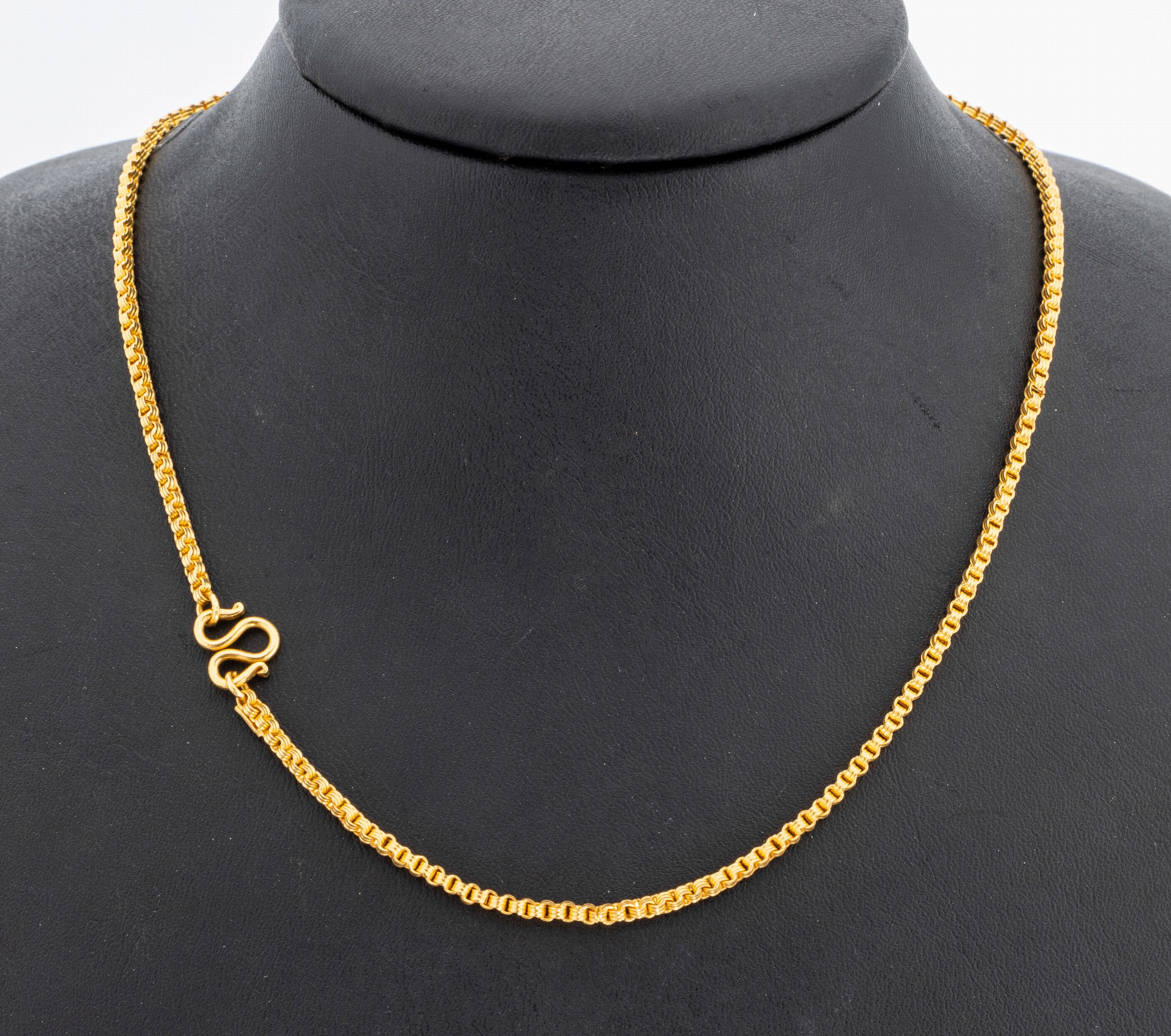 18 kt Gold Collier, GG 750/000 gepr., Punzierung 22 kt, L. ca. 63 cm, S-Schließe, ca. 13.0 g