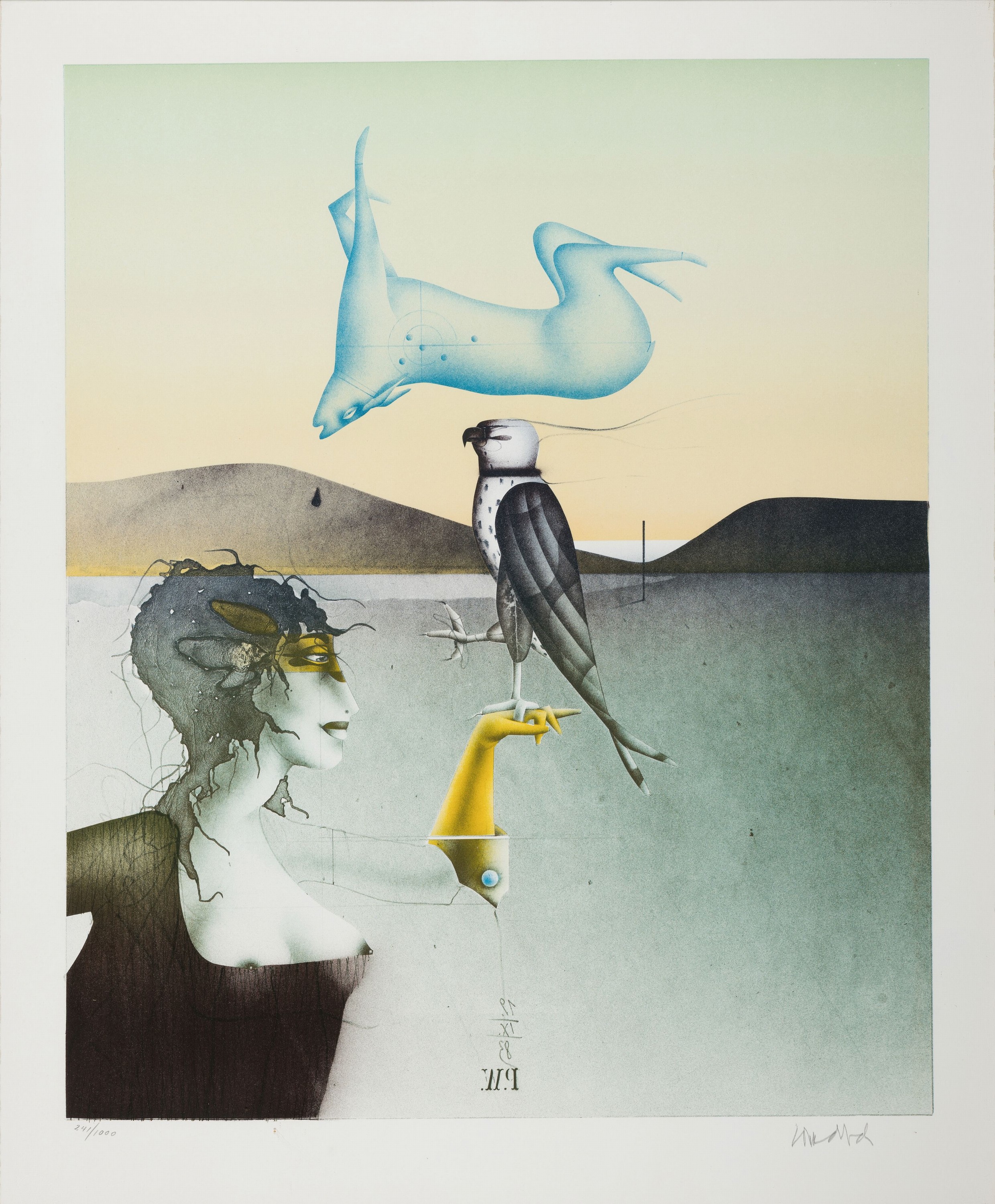 Detail b: Paul Wunderlich, 1927-2010, Konvolut aus 5 Farblithografien, je sign., num., je unter Glas gerahmt, je unterschiedlich groß, 2x70x51 cm, 3x50x60 cm