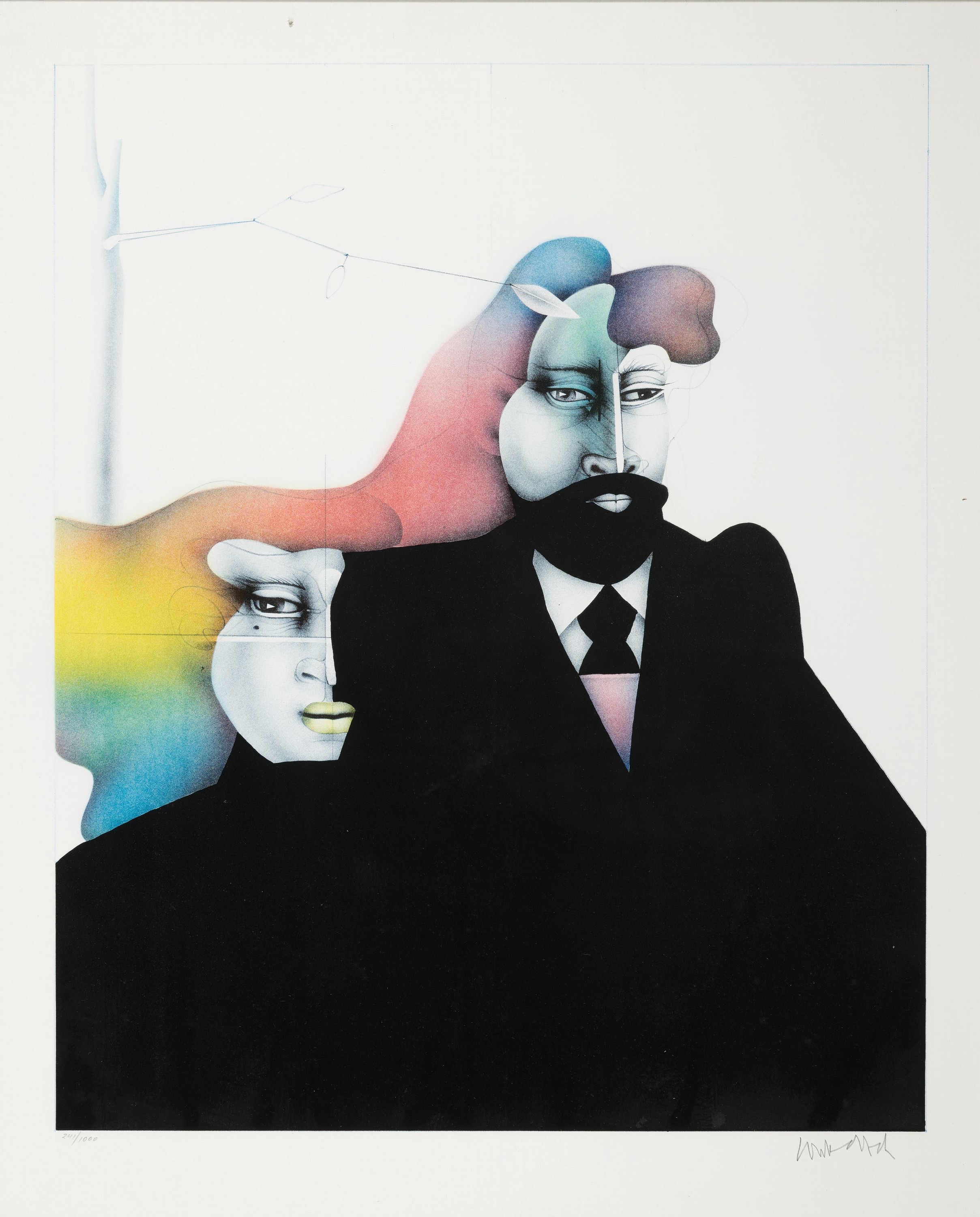 Detail c: Paul Wunderlich, 1927-2010, Konvolut aus 5 Farblithografien, je sign., num., je unter Glas gerahmt, je unterschiedlich groß, 2x70x51 cm, 3x50x60 cm