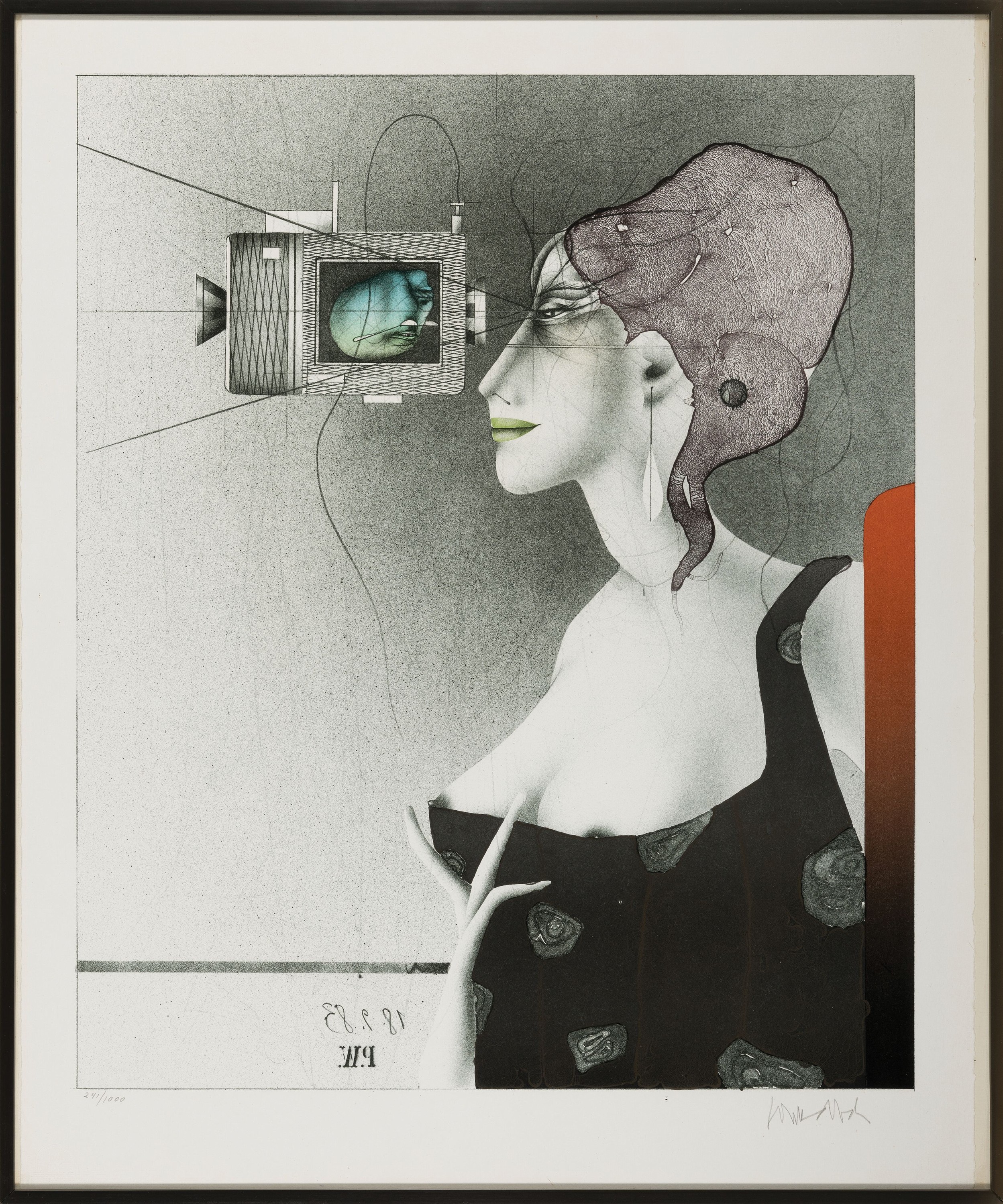 Detail k: Paul Wunderlich, 1927-2010, Konvolut aus 5 Farblithografien, je sign., num., je unter Glas gerahmt, je unterschiedlich groß, 2x70x51 cm, 3x50x60 cm