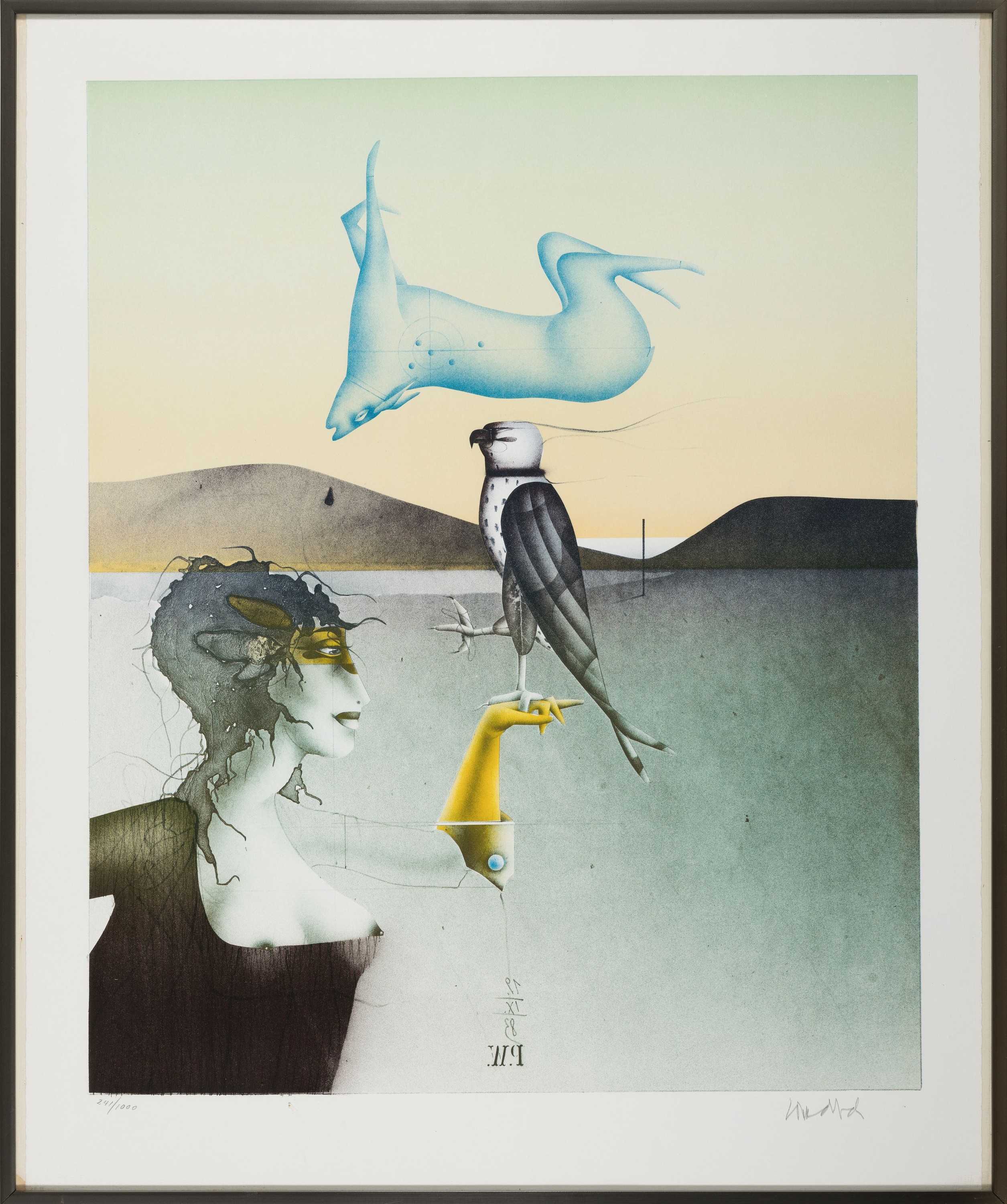 Detail m: Paul Wunderlich, 1927-2010, Konvolut aus 5 Farblithografien, je sign., num., je unter Glas gerahmt, je unterschiedlich groß, 2x70x51 cm, 3x50x60 cm