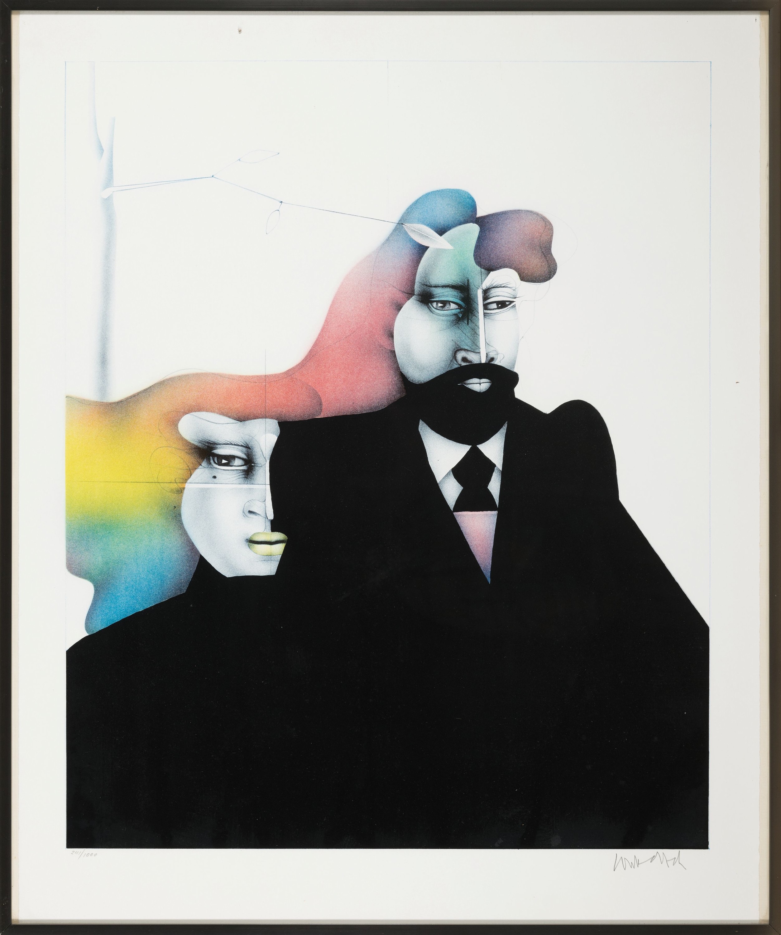 Detail n: Paul Wunderlich, 1927-2010, Konvolut aus 5 Farblithografien, je sign., num., je unter Glas gerahmt, je unterschiedlich groß, 2x70x51 cm, 3x50x60 cm