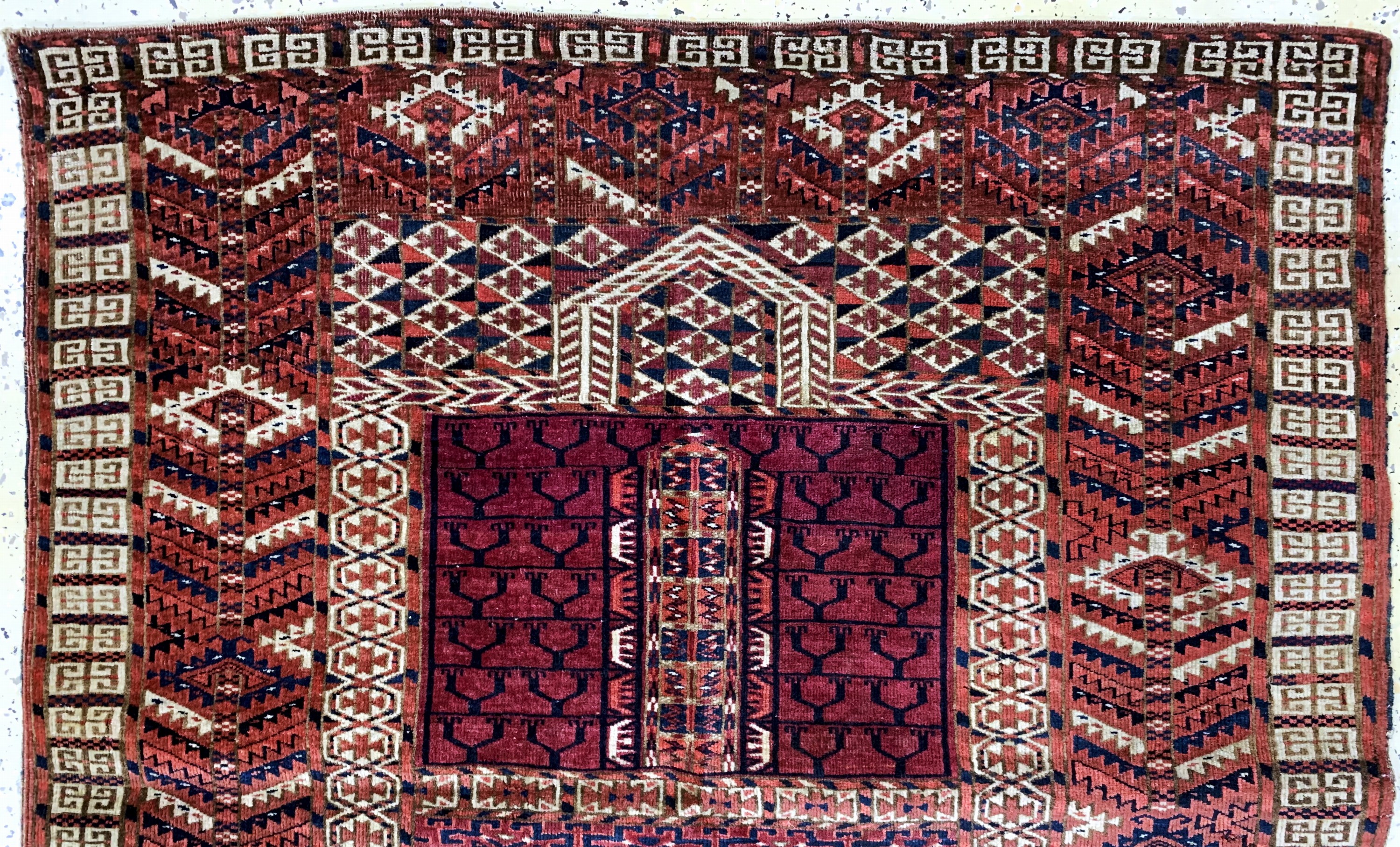 Detail a: Tekke Engsi antik, Turkmenistan, 19.Jhd, Wolle auf Wolle, ca. 140 x 120 cm, EHZ: 3