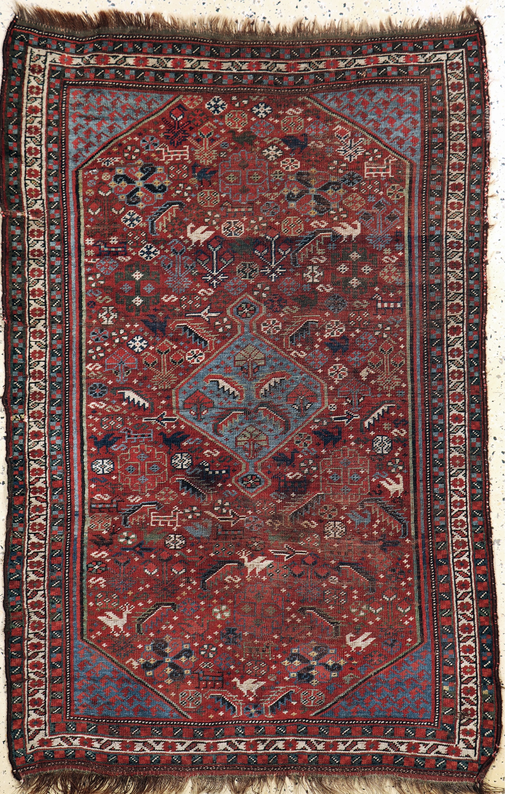 Antiker Khamseh, Persien, 19.Jhd, Wolle aufWolle, ca. 175 x 113 cm, EHZ: 3-4