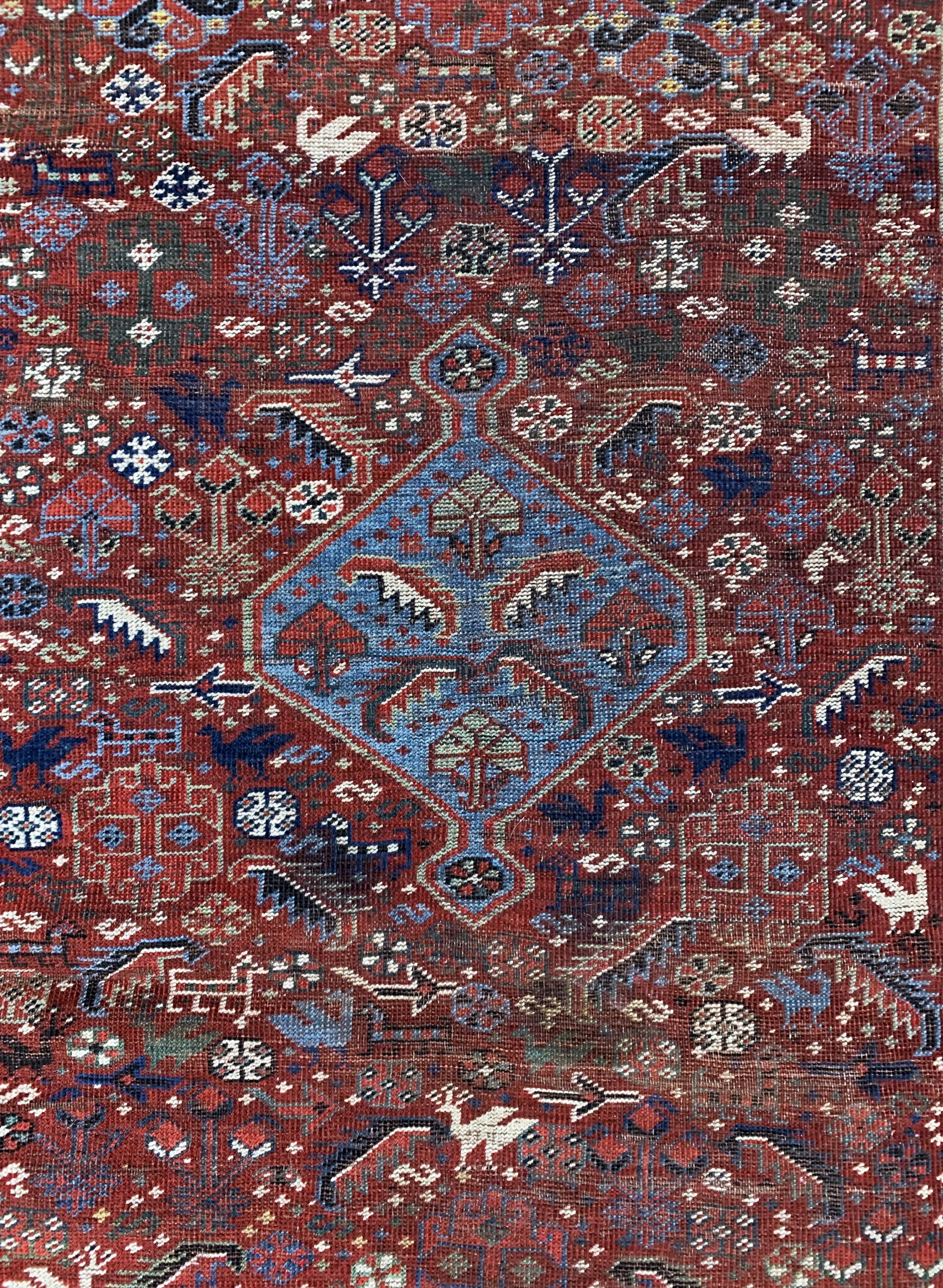 Detail b: Antiker Khamseh, Persien, 19.Jhd, Wolle aufWolle, ca. 175 x 113 cm, EHZ: 3-4