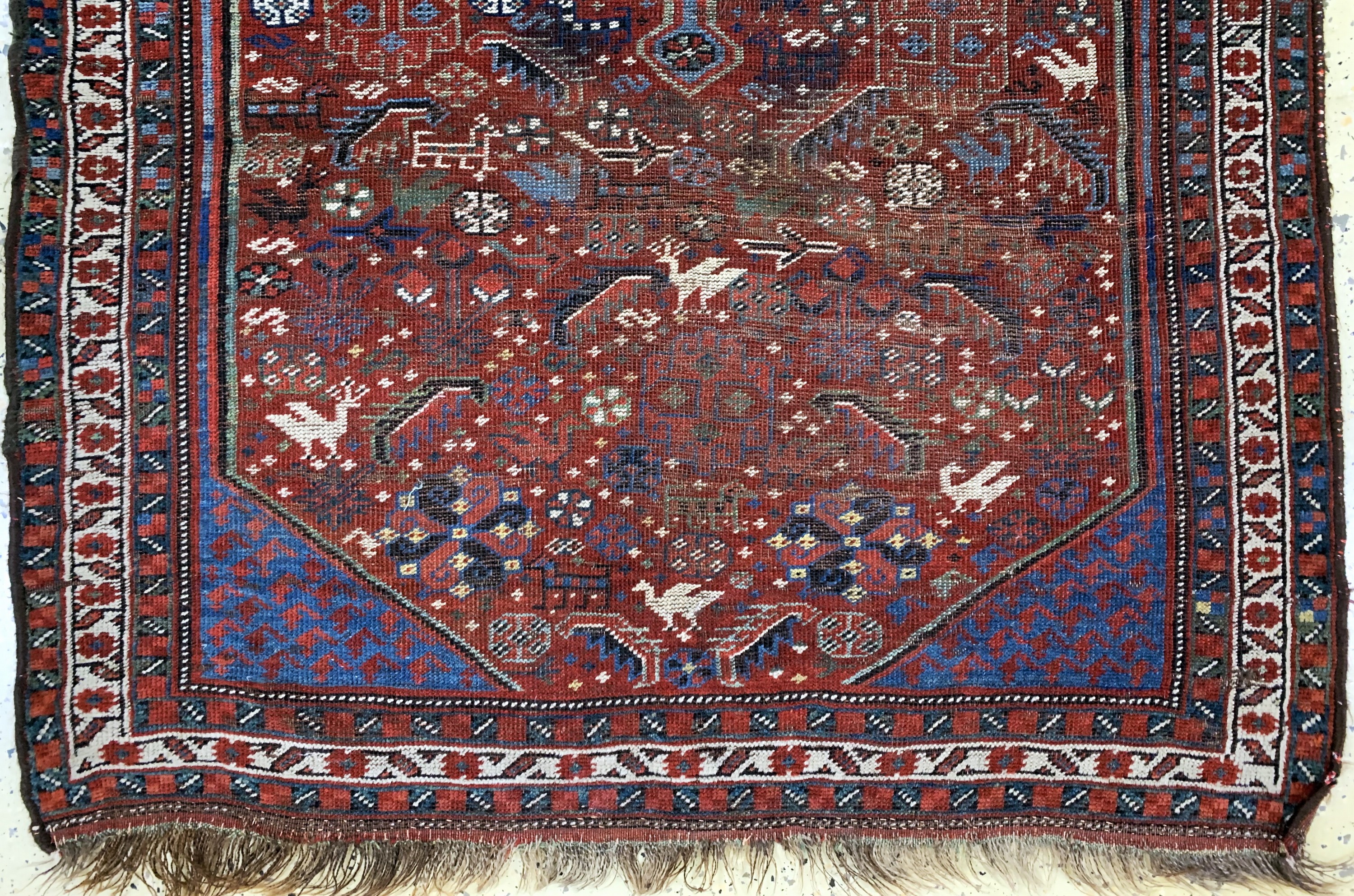Detail c: Antiker Khamseh, Persien, 19.Jhd, Wolle aufWolle, ca. 175 x 113 cm, EHZ: 3-4