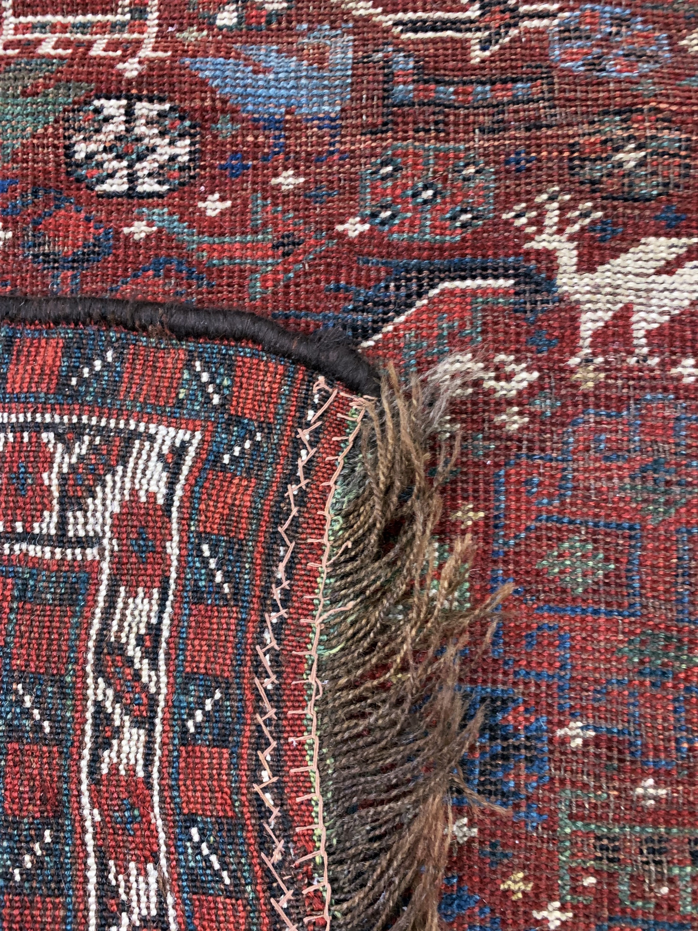 Detail e: Antiker Khamseh, Persien, 19.Jhd, Wolle aufWolle, ca. 175 x 113 cm, EHZ: 3-4