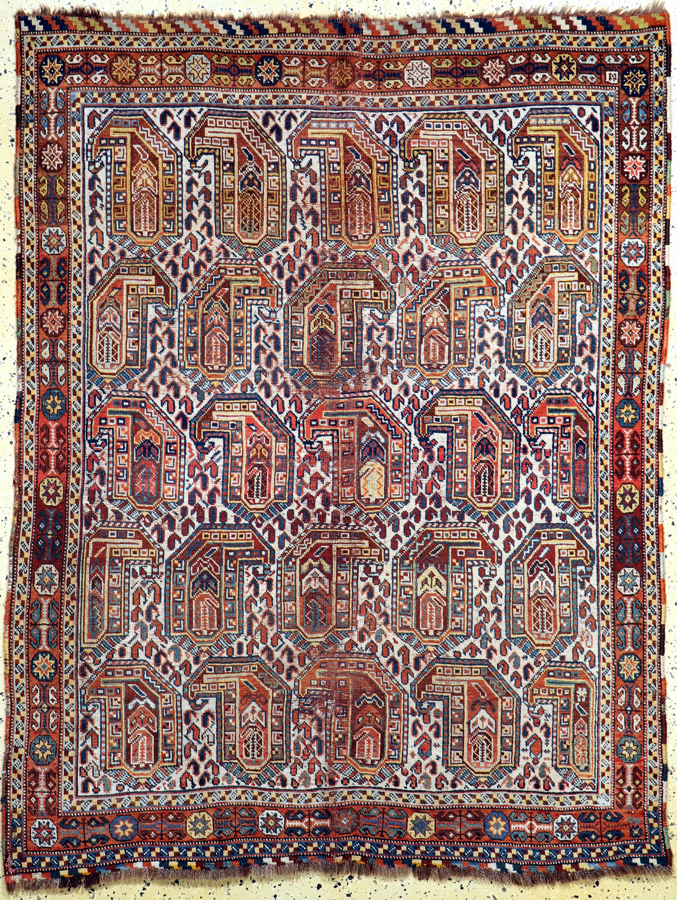 Ghaschgai antik, Persien, 19.Jhd, Wolle aufWolle, ca. 180 x 138 cm, EHZ: 4
