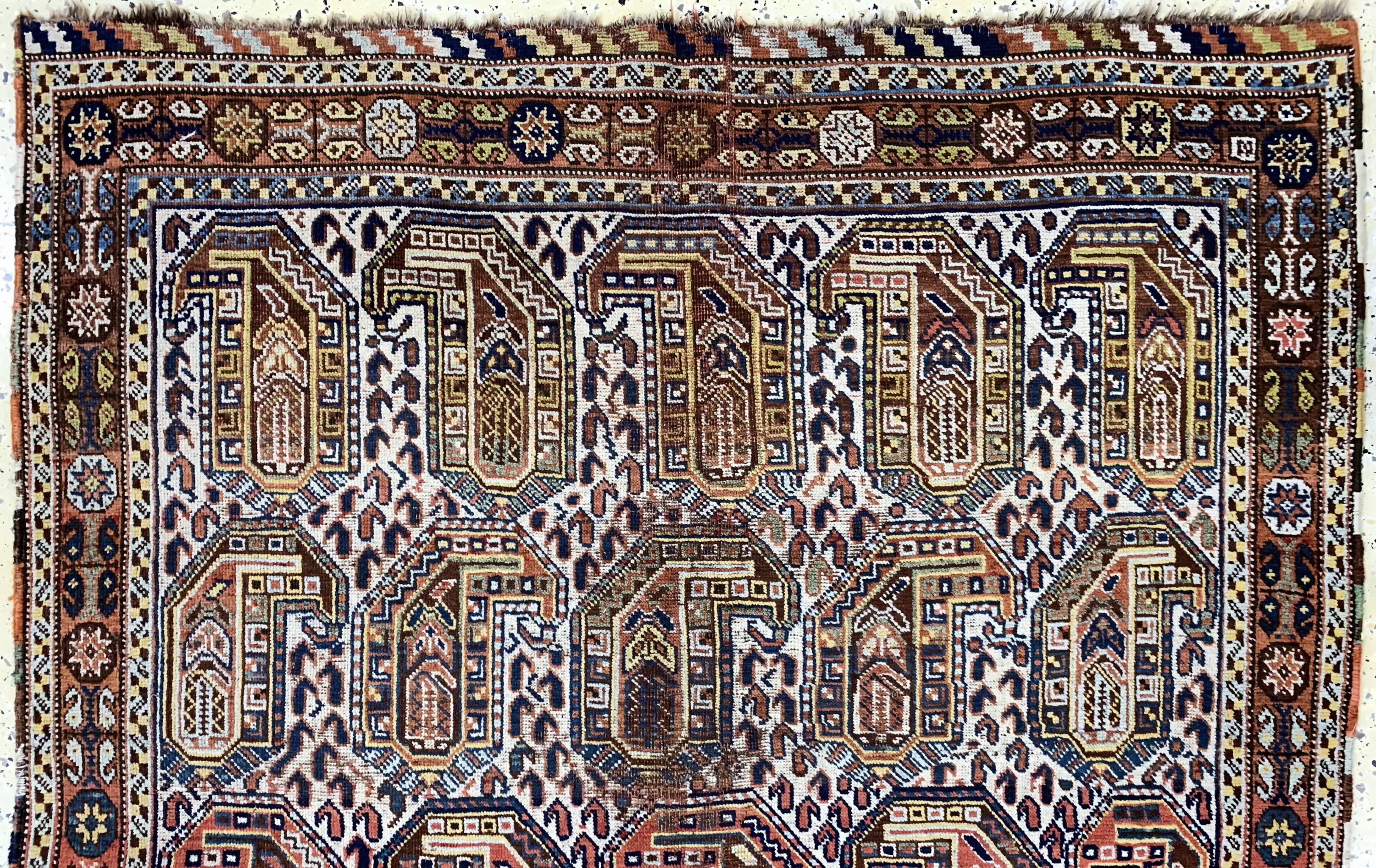 Detail a: Ghaschgai antik, Persien, 19.Jhd, Wolle aufWolle, ca. 180 x 138 cm, EHZ: 4