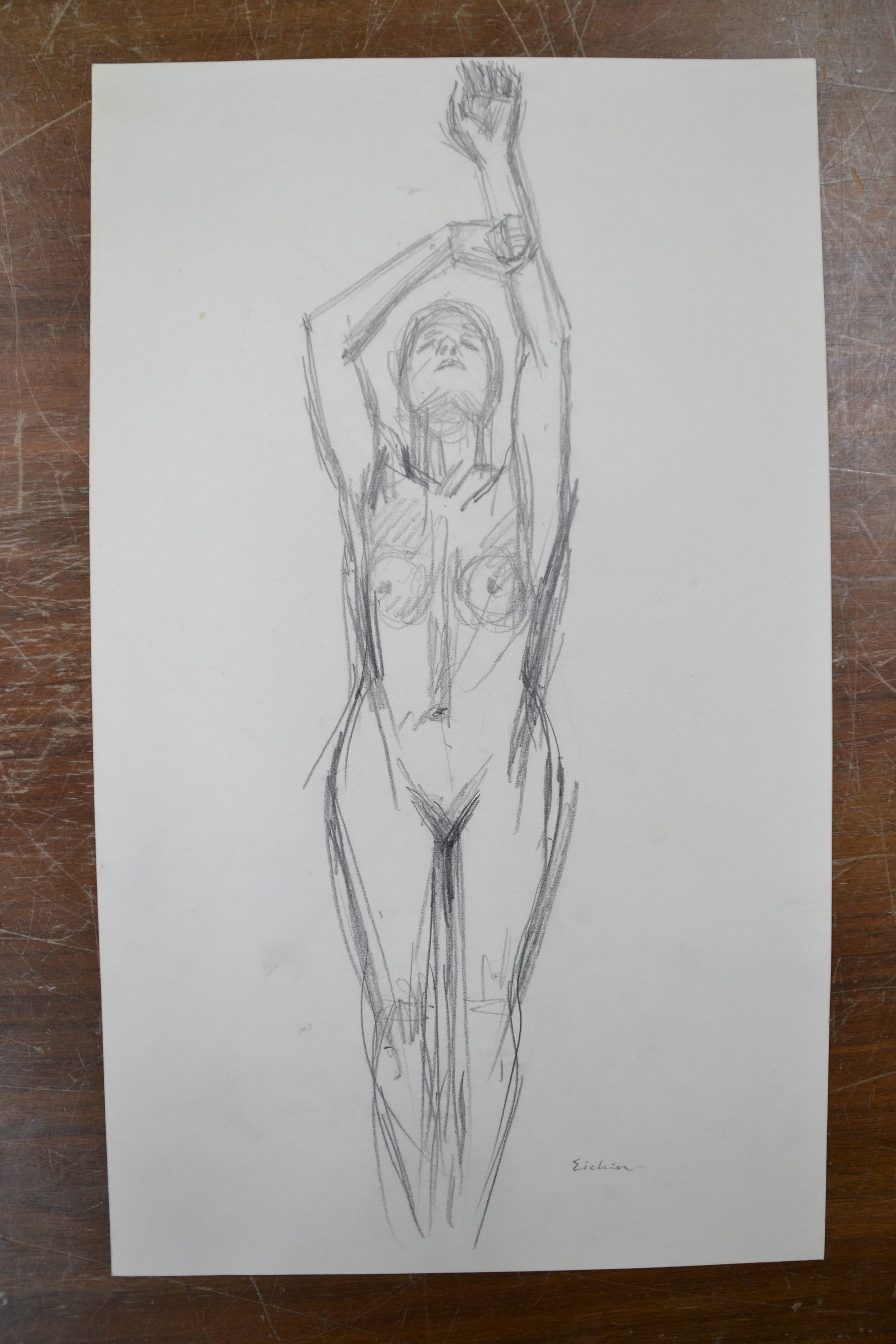 Detail a: Max Eichin, 1903 Lörrach-1990 Ettlingweiler, Studium an der Gewerbeschule Basel und an der Akademie Karlsruhe, Meisterschüler bei Hermann Goebel, 3 ...