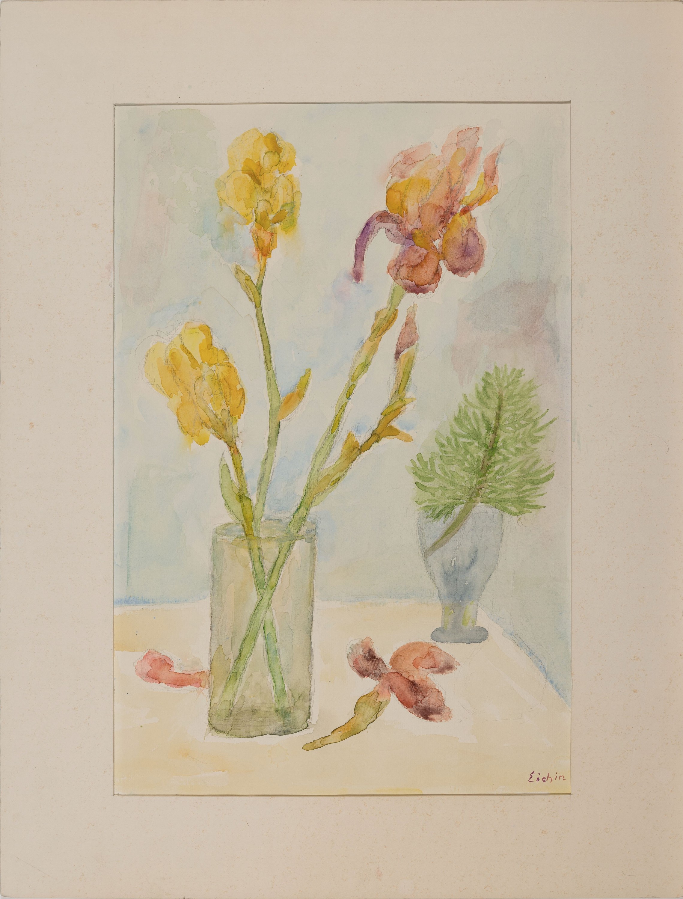 Detail k: Max Eichin, 1903 Lörrach-1990 Ettlingweiler, Studium an der Gewerbeschule Basel und an der Akademie Karlsruhe, Meisterschüler bei Hermann Goebel, 3 ...