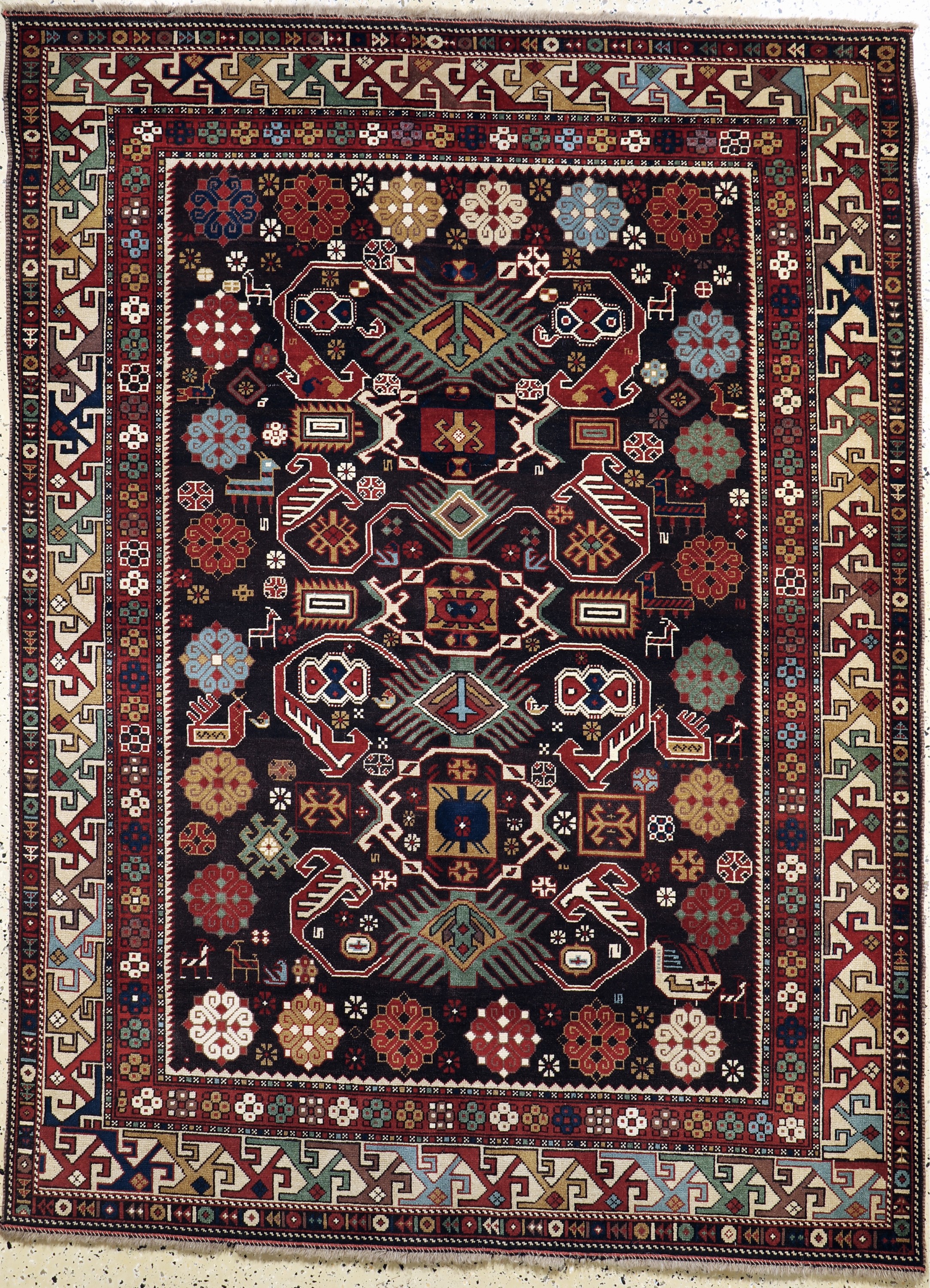 Kazak alt, Kaukasus, Mitte 20.Jhd, Wolle auf Wolle, ca. 233 x 173 cm, EHZ: 2