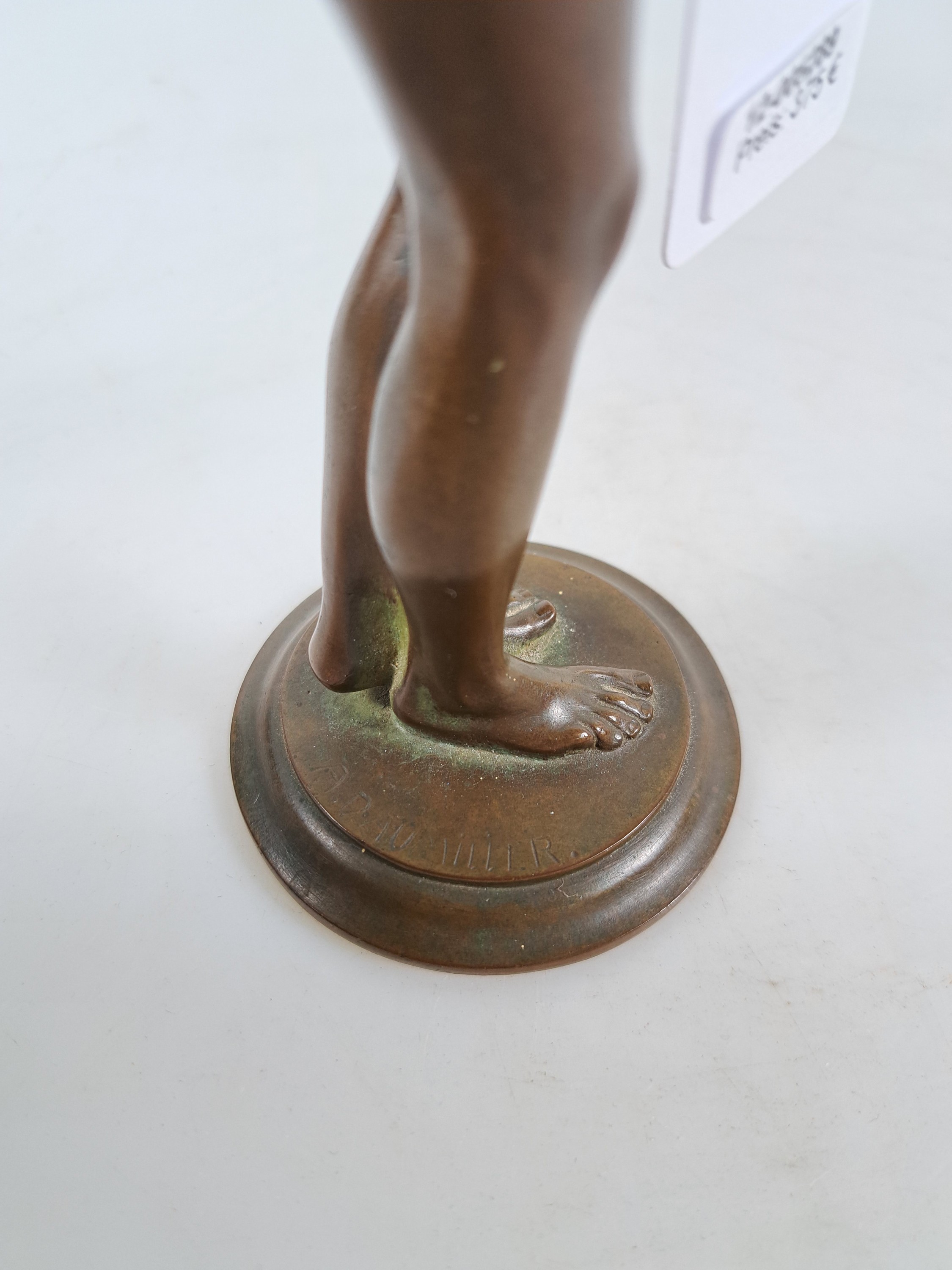Detail h: Bronzefigur, Adolf Gustav Daumiller, 1976 - 1962, Froschkönig, am Sockel signiert, H. ca. 23 cm