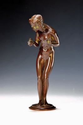 Image 26863392 - Bronzefigur, Adolf Gustav Daumiller, 1976 - 1962, Froschkönig, am Sockel signiert, ...