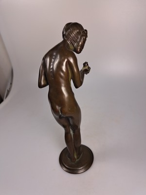 26863392a - Bronzefigur, Adolf Gustav Daumiller, 1976 - 1962, Froschkönig, am Sockel signiert, ...