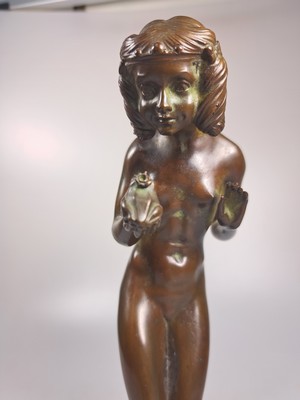 26863392f - Bronzefigur, Adolf Gustav Daumiller, 1976 - 1962, Froschkönig, am Sockel signiert, ...