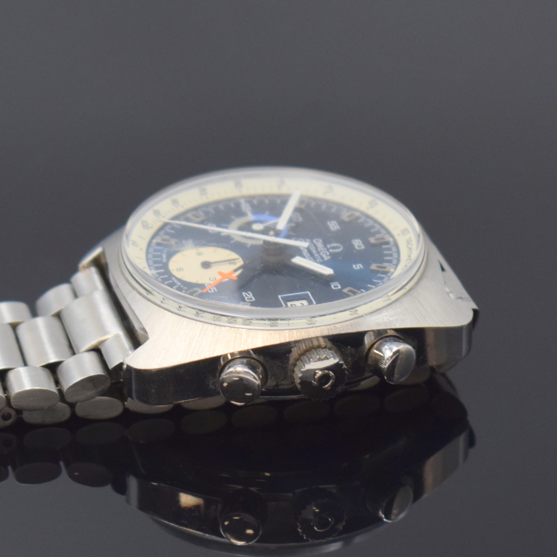Detail c: OMEGA Seamaster Armbandchronograph Referenz 176.007, Schweiz 1973, Automatik, Edelstahlgeh. inkl. orig. Gliederband Ref. 1162 mit Faltschl., verschr. ...