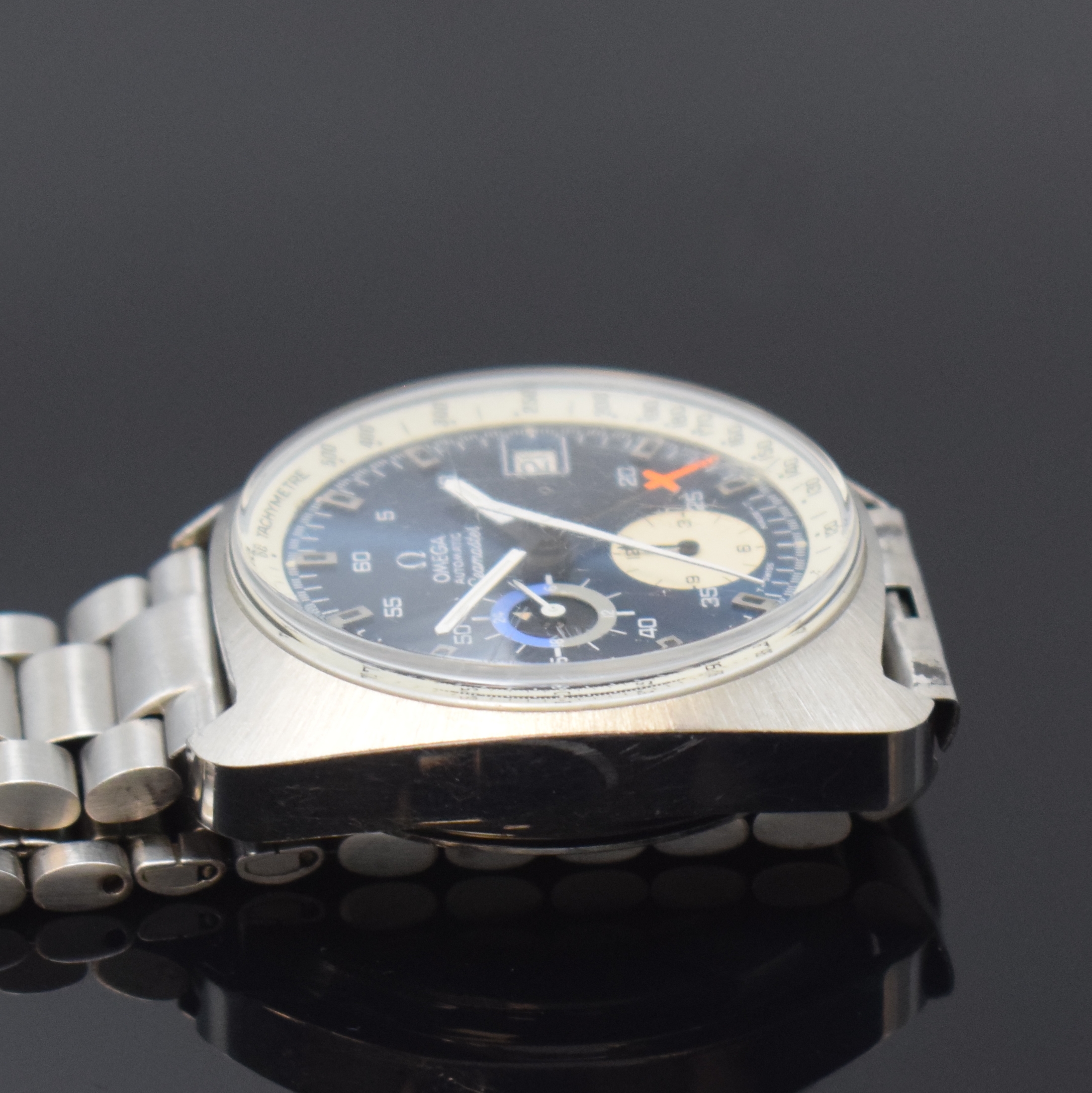 Detail d: OMEGA Seamaster Armbandchronograph Referenz 176.007, Schweiz 1973, Automatik, Edelstahlgeh. inkl. orig. Gliederband Ref. 1162 mit Faltschl., verschr. ...
