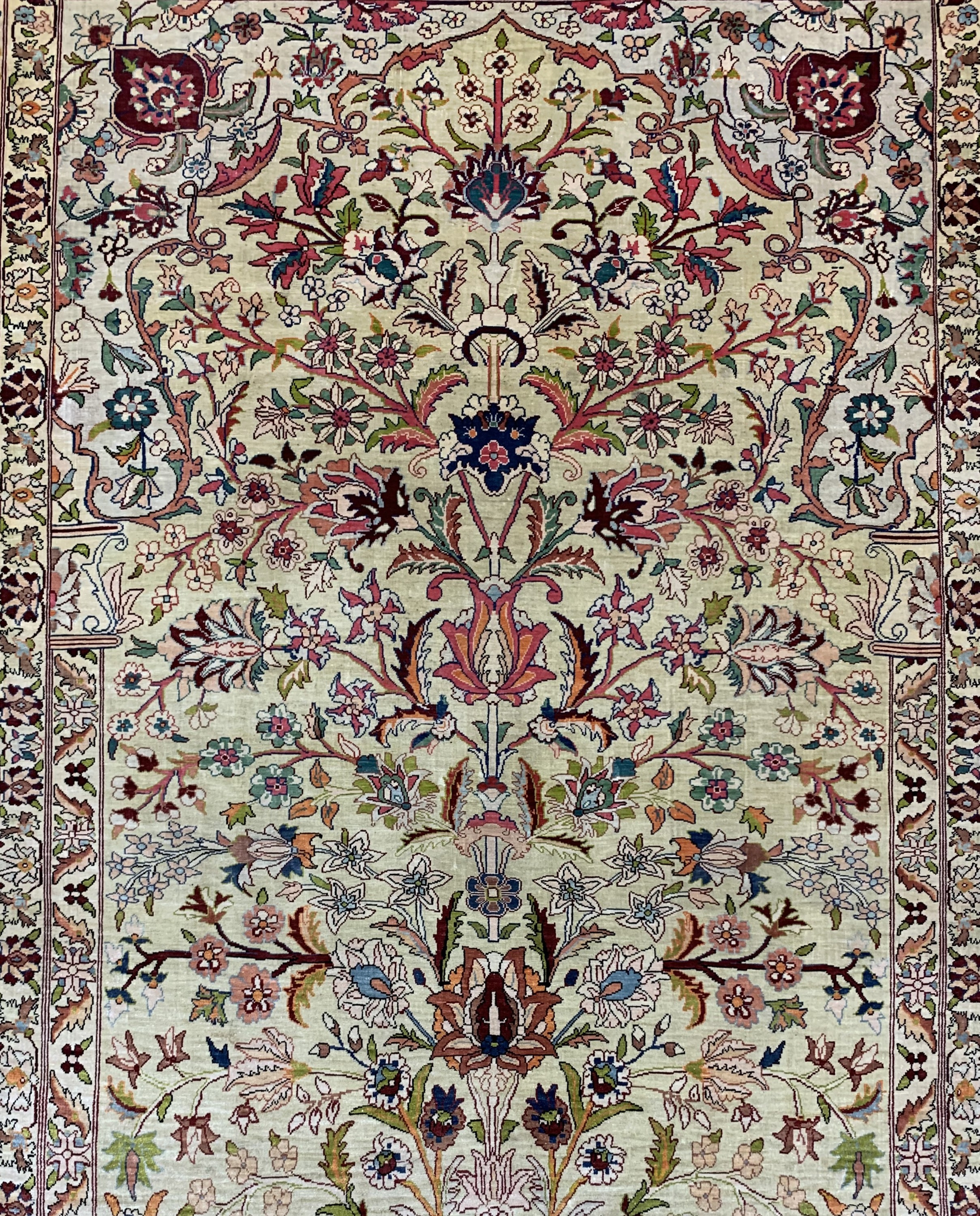 Detail c: Hereke Seide fein signiert, Türkei, Mitte 20.Jhd, reine Naturseide, ca. 160 x 108 cm, ca. 1,0 Mio. Kn/qm, EHZ: 1-2