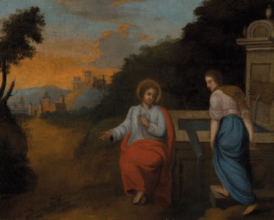 Image Unbekannter Maler aus dem 18. Jh., neustestamentarische Darstellung, Jesus und die Frau ...