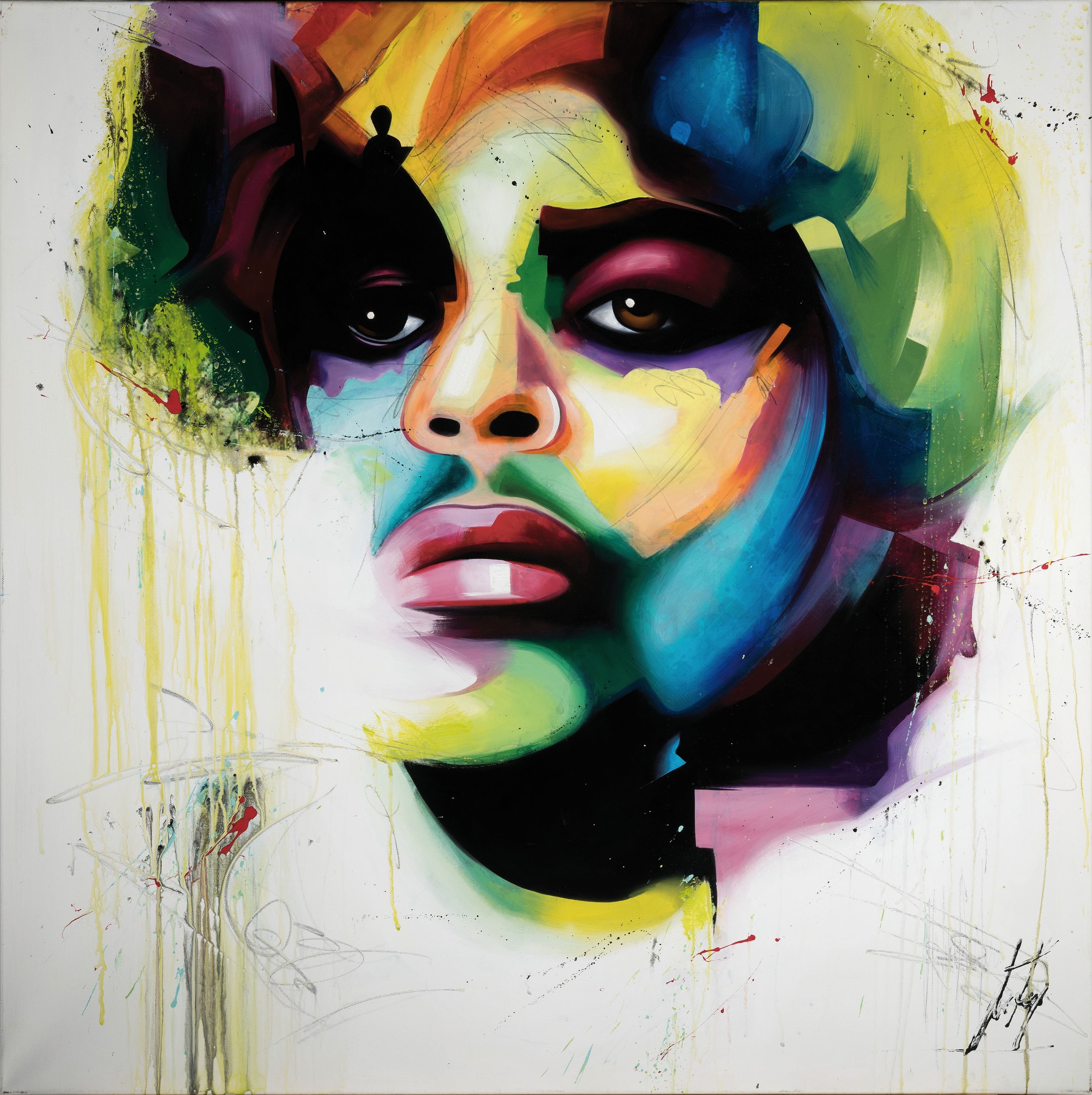 Michael Frey, tätig in Landau, "Prince", Öl/Lwd, rechts unten signiert, ca. 100x100 cm