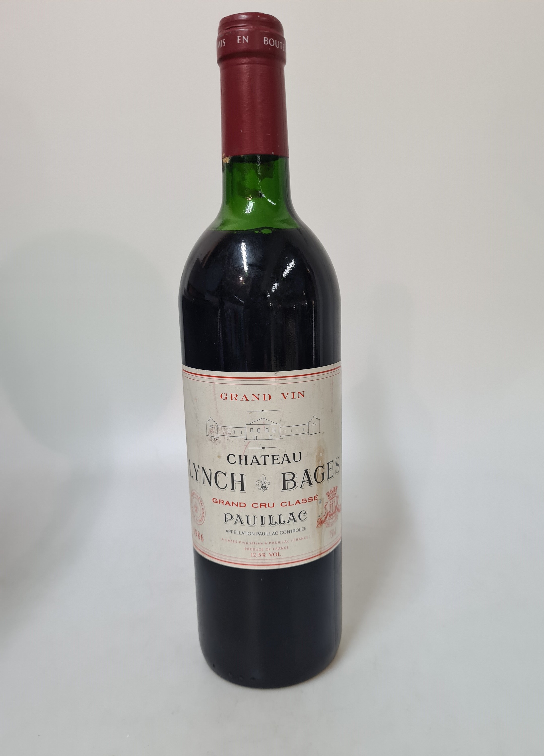 1 Fl. 1986, Chateau lynch Bages, Grand Cru classe, Füllstand mid shoulder, unverkostet