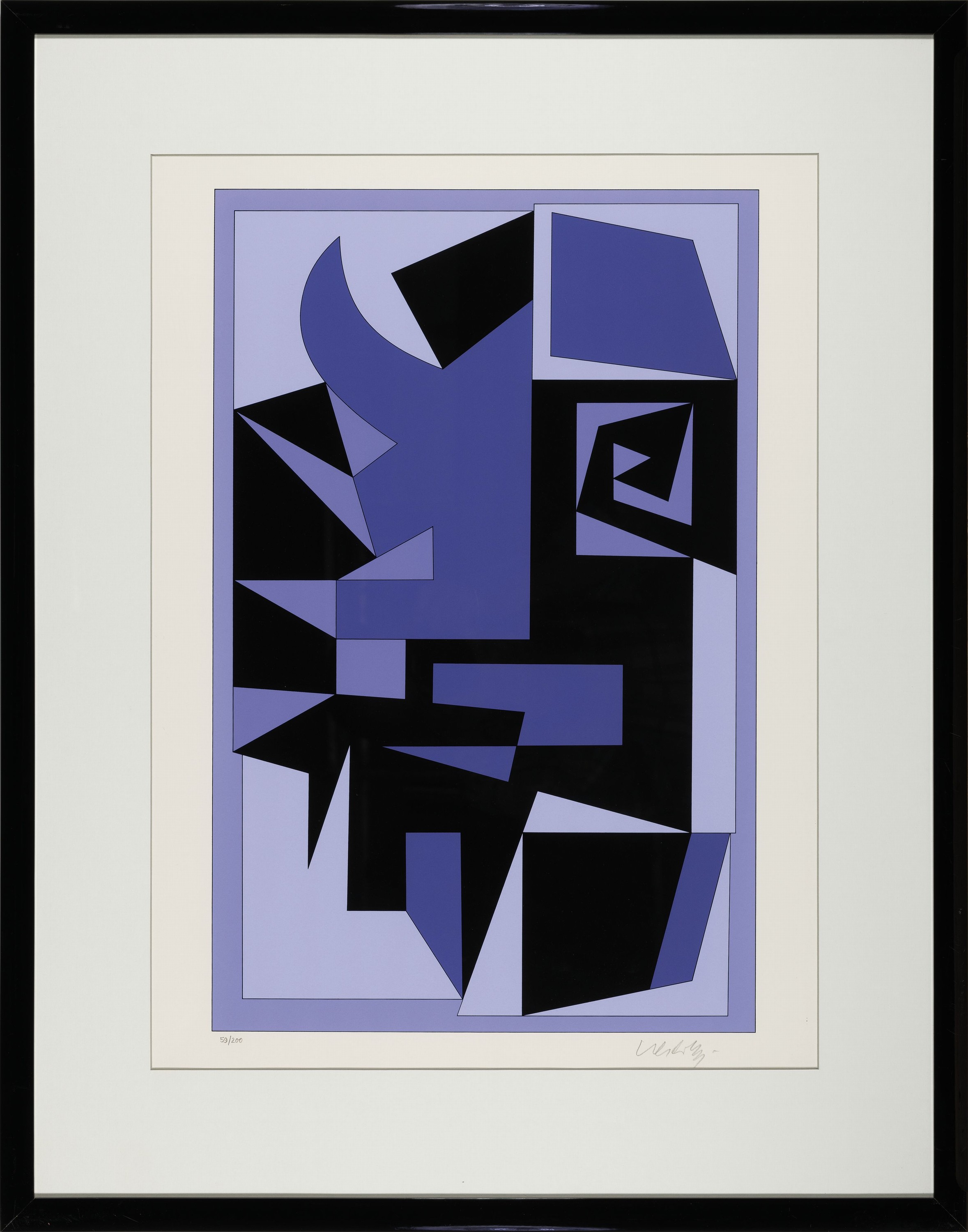 Detail k: Viktor Vasarely, 1906-1997, Santorin, Farbserigraphie, handsign., num. 59/200, ca. 62x40cm, PP, u.Gl., R. ca. 91x71cm