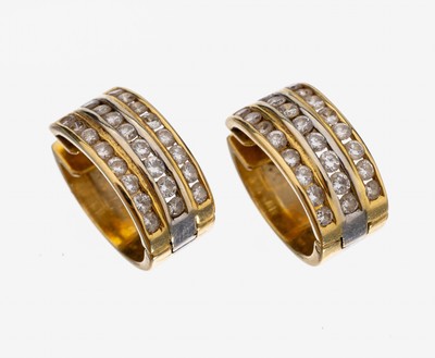 Image 26864316 - Paar 18 kt Gold Brillant-Ohrcreolen, GG/WG 750/000, Brillanten zus. ca. 1.28 ct ...