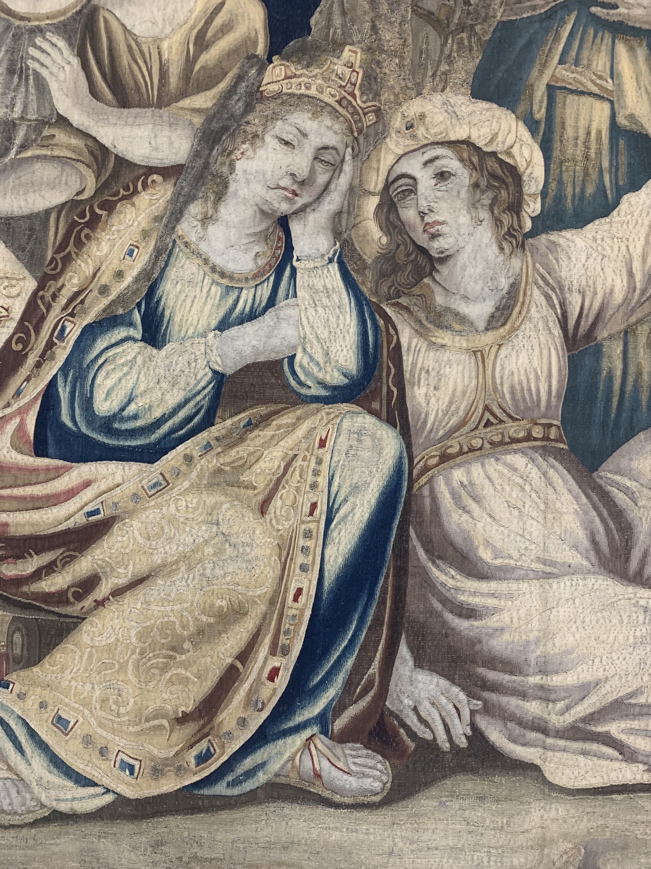 Detail e: Brüsseler"Tapisserie"antik, Flandern, 17.Jhd, Wolle mit Seide, ca. 270 x 255 cm, EHZ: 2(mehrere alte restaurierungen). (Geschichte aus ...