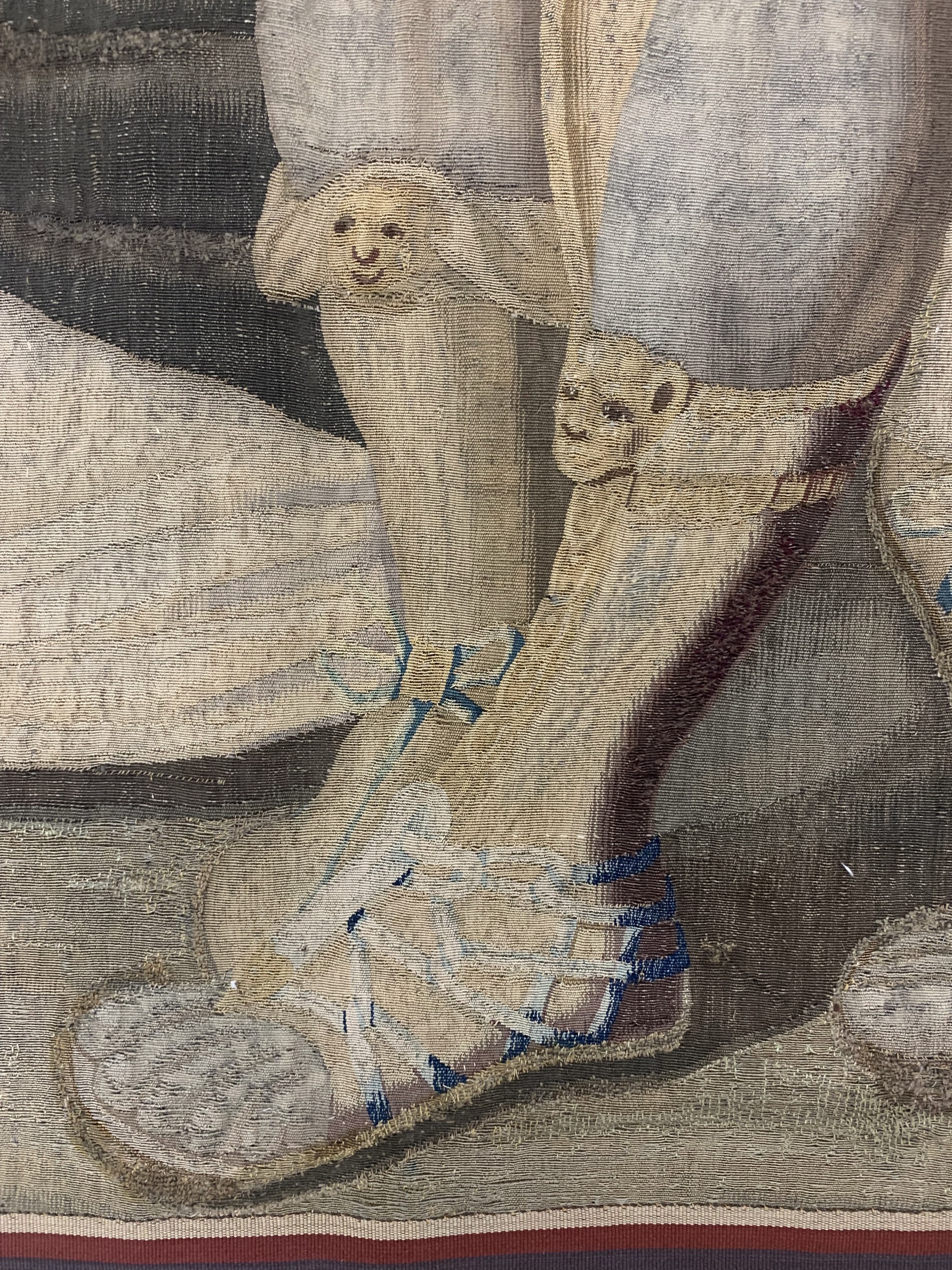 Detail i: Brüsseler"Tapisserie"antik, Flandern, 17.Jhd, Wolle mit Seide, ca. 270 x 255 cm, EHZ: 2(mehrere alte restaurierungen). (Geschichte aus ...
