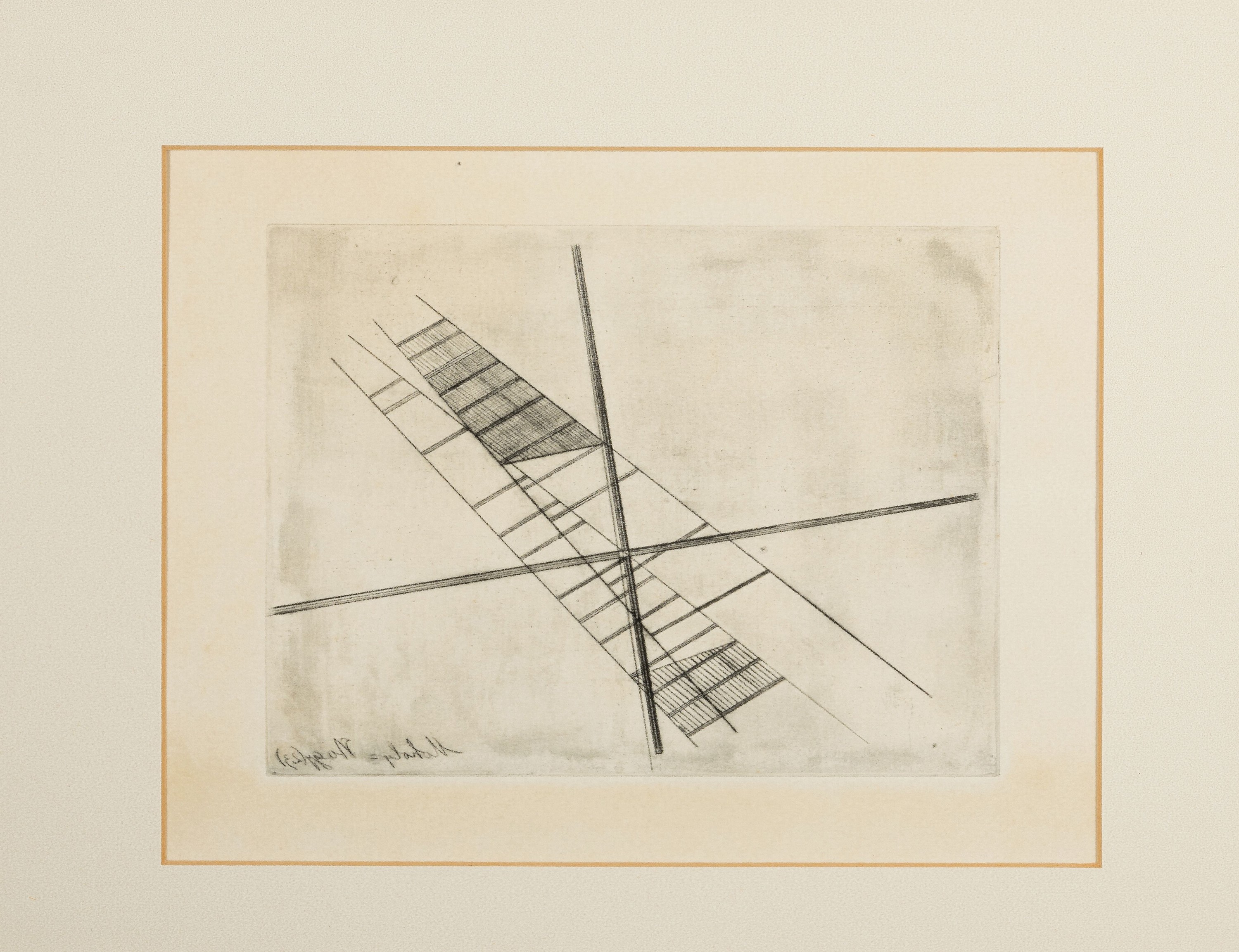 Laszlo Moholy-Nagy, 1895Bacsborsod/Ungarn-1946 Chicago/USA, Konstruktion mit Kreuz, Radierung aus der Edition griffelkunst aus dem Jahr 1995, ...