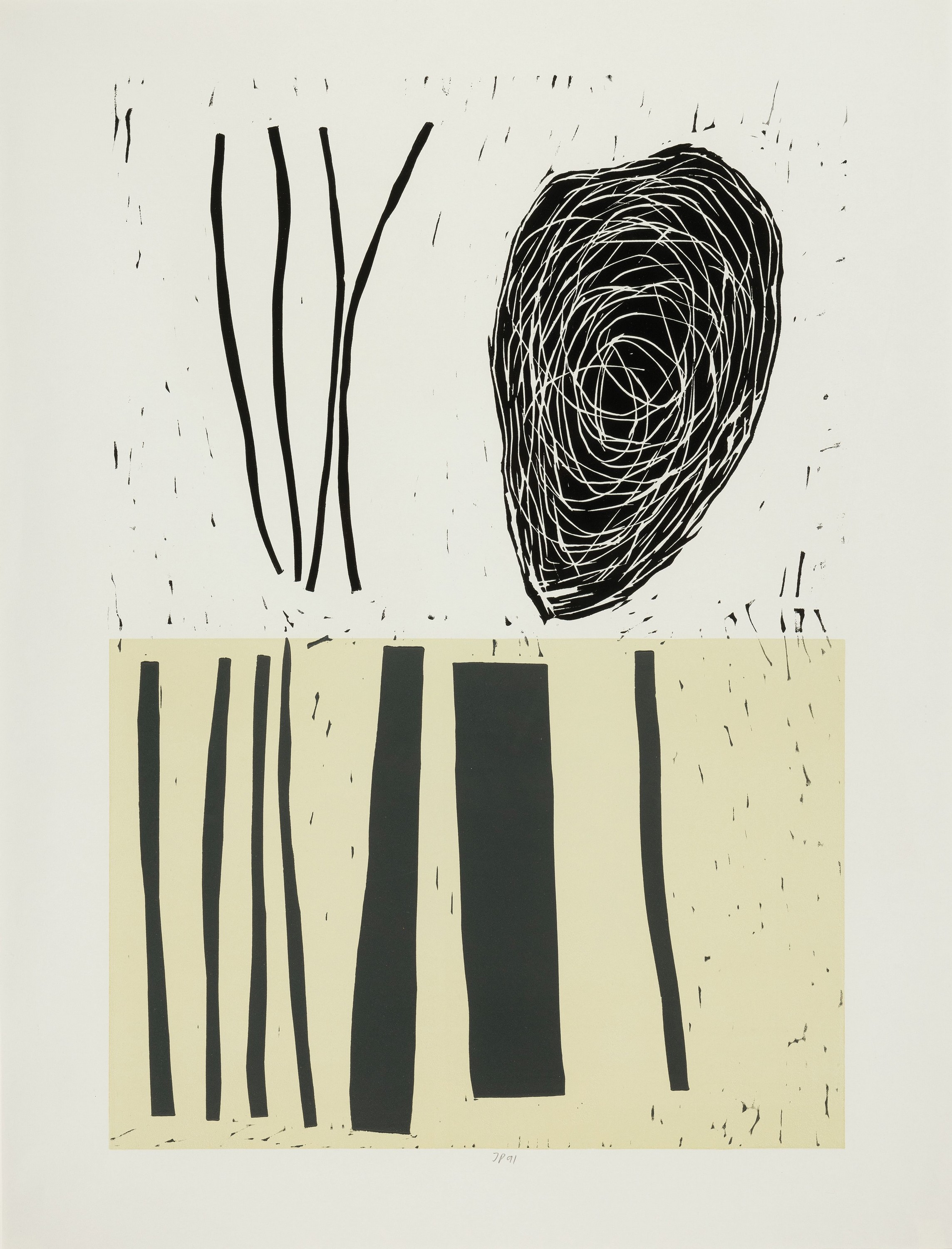 Jürgen Partenheimer, geb. 1947 München, Farblithographie, monogr. und dat. 91, ca. 60x42cm, PP, u.Gl., R. ca. 86x67cm